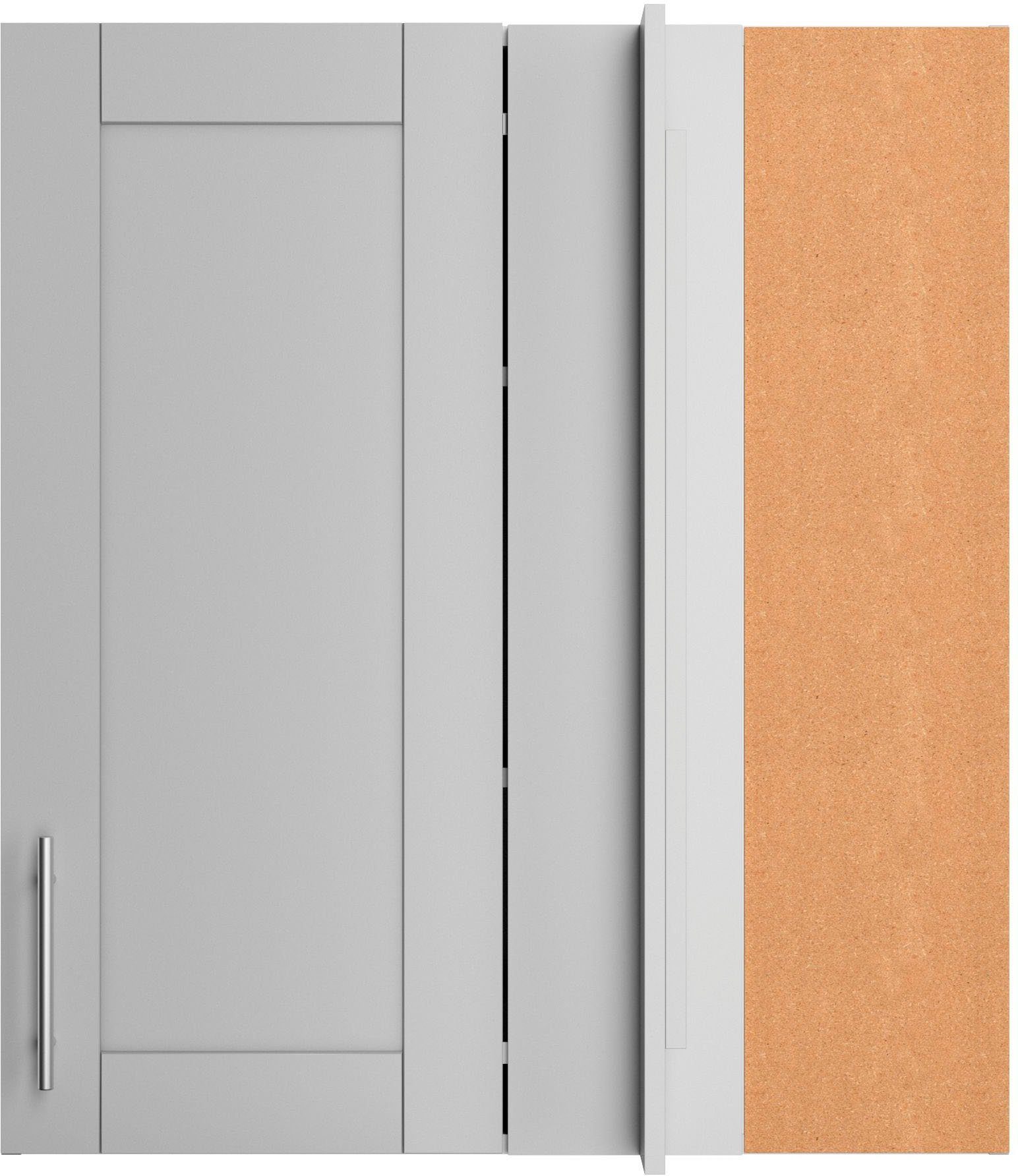 OPTIFIT Hangend hoekkastje Ahus Breedte 80 x 45 cm hangkasten grijs