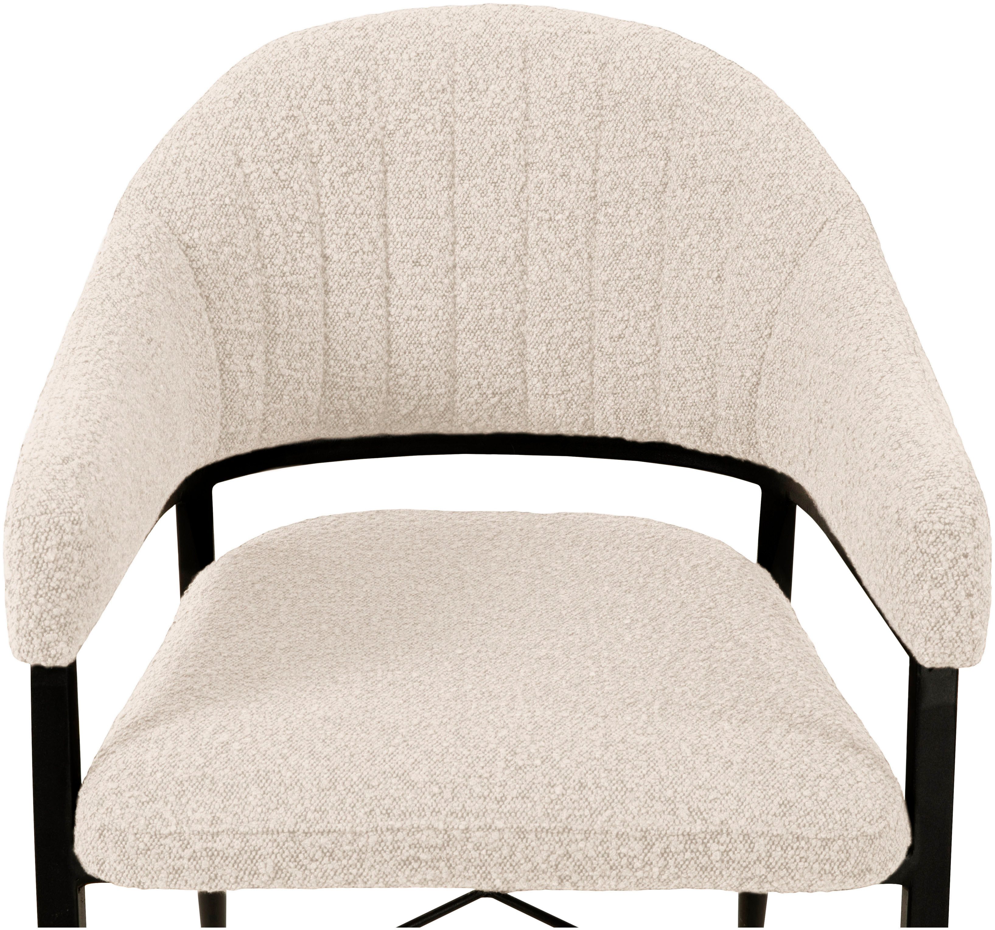 OMG Design Stoel met armleuningen Roma comfortabele eetkamerstoel, gestoffeerde stoel met bouclé bekleding