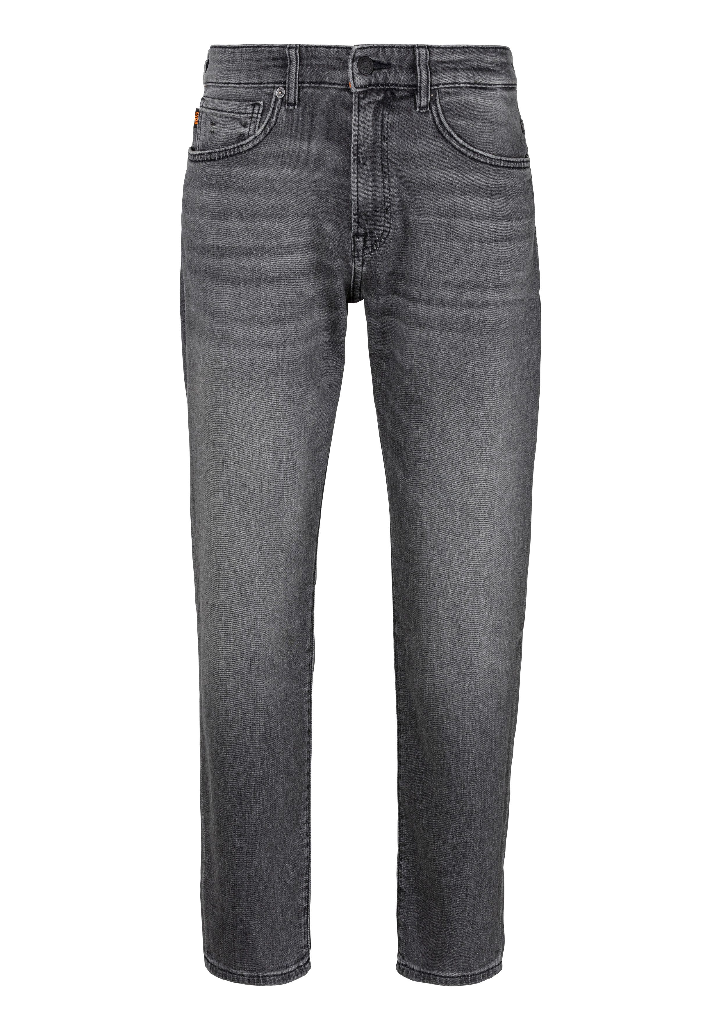 Boss Orange Straight jeans Re Maine met lederen boss badge