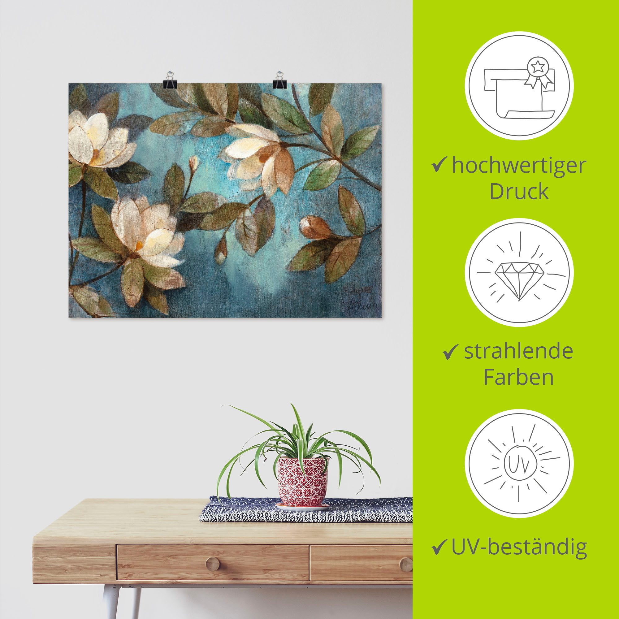 Artland Artprint Zwevende magnolia als artprint op linnen, poster, muursticker in verschillende maten