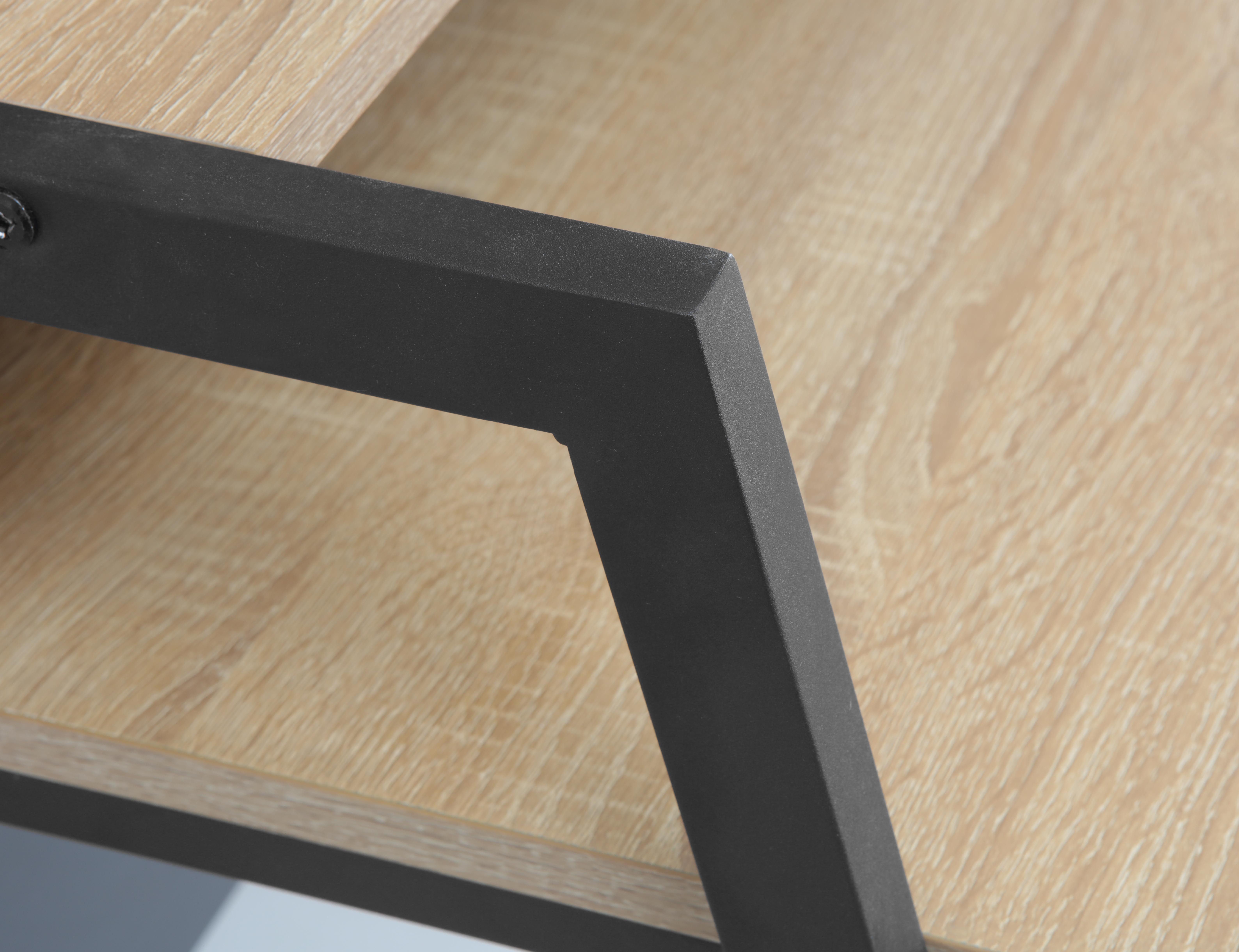 INOSIGN Bureau Horda, computertafel met monitorsteun & kabeldoorvoer asymmetrisch metalen frame, afgeronde abs-randen, breedte 124 cm