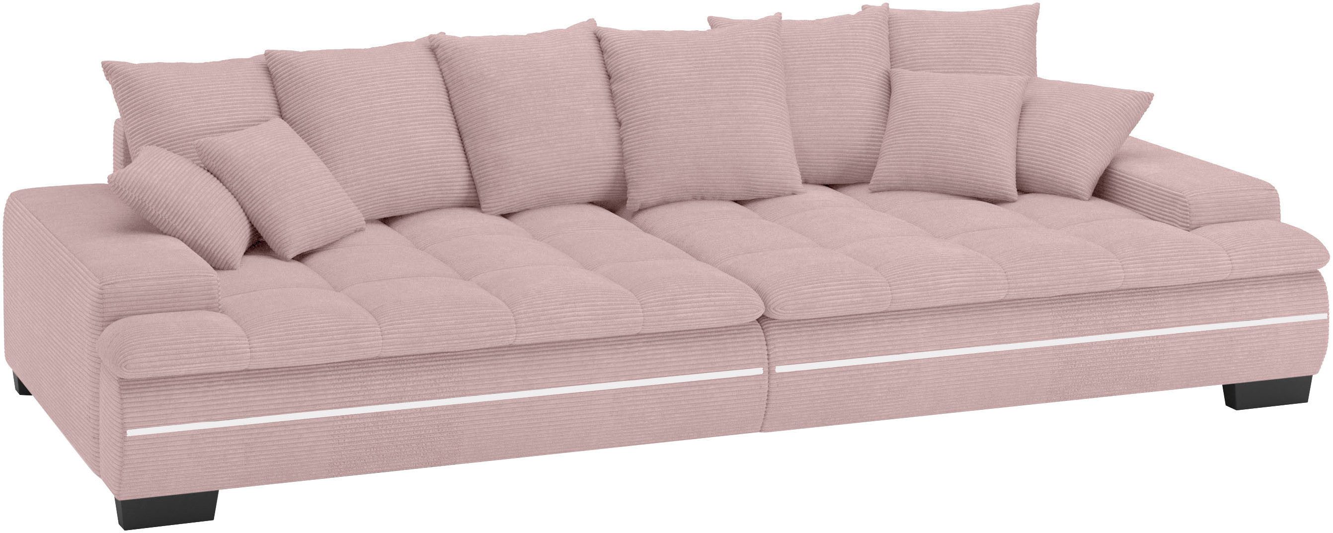 Mr. Couch Megabank Haiti II RGB-LED verlichting, koudschuim bekleding, tot 140 kg belastbaar roze, xxl banken