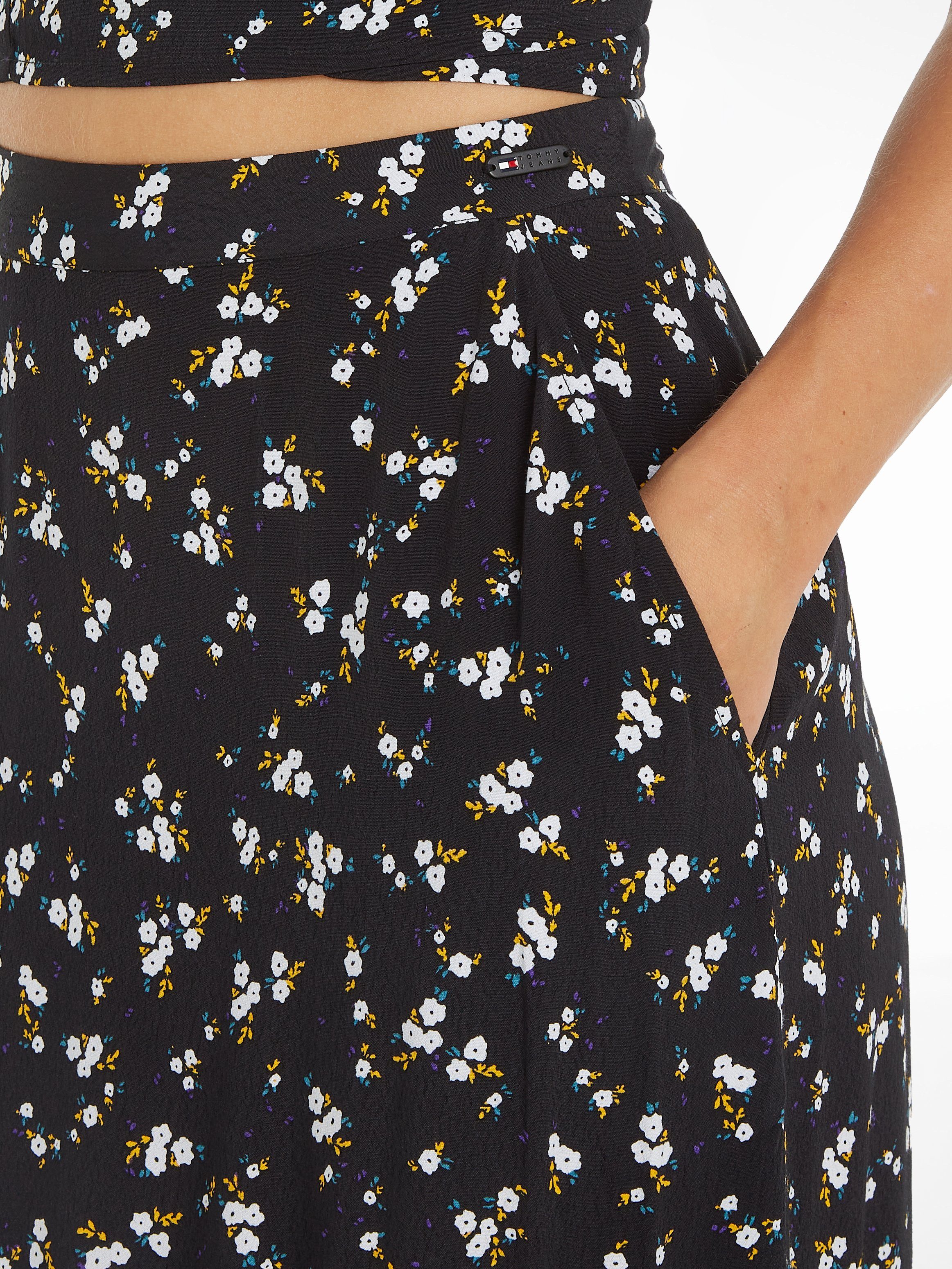 Tommy Jeans Curve Rok in a-lijn TJW FLORAL RUFFLE MIDI SKIRT EXT