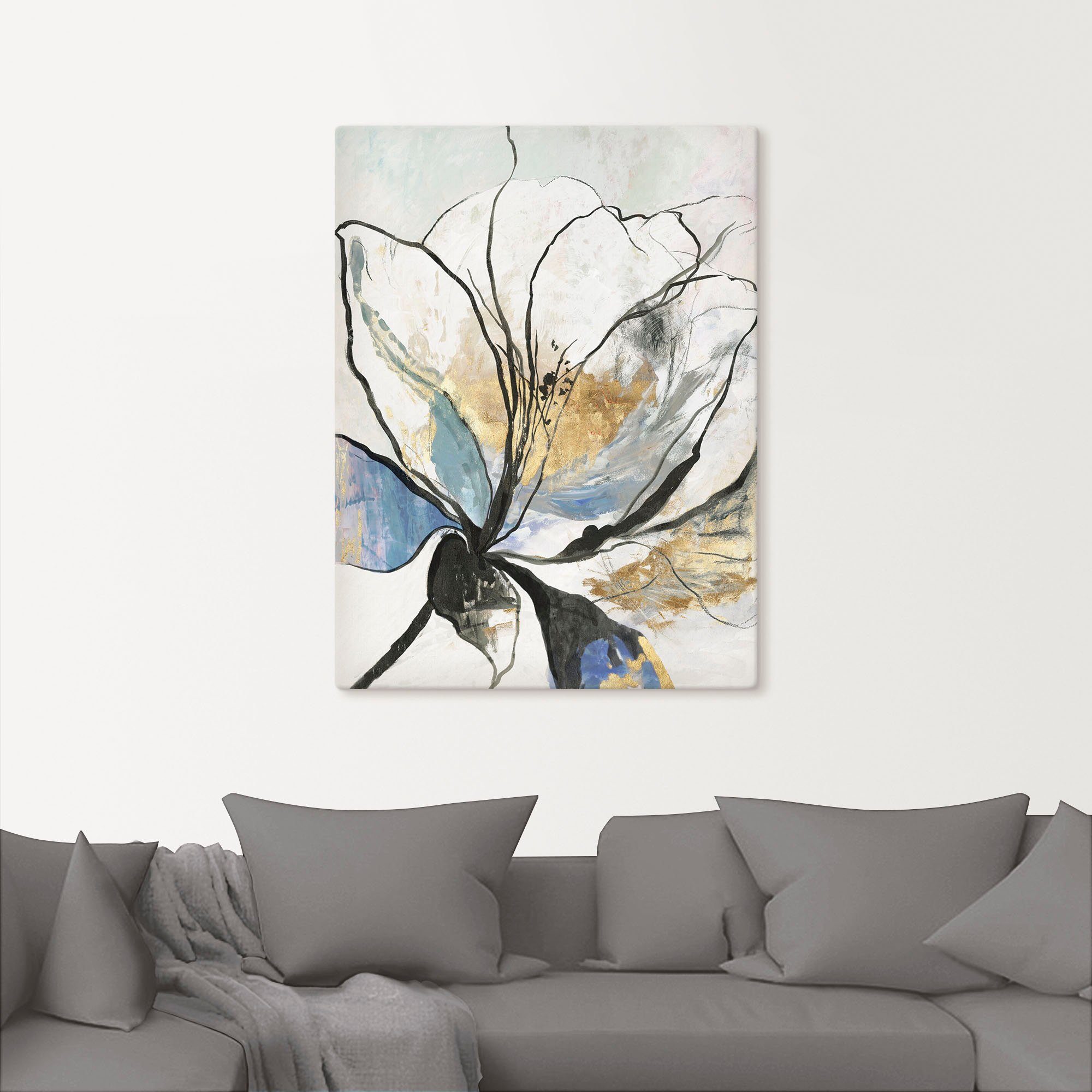 Artland Artprint Geschetst bloemenpatroon I als artprint van aluminium, artprint voor buiten, artprint op linnen, poster, muursticker