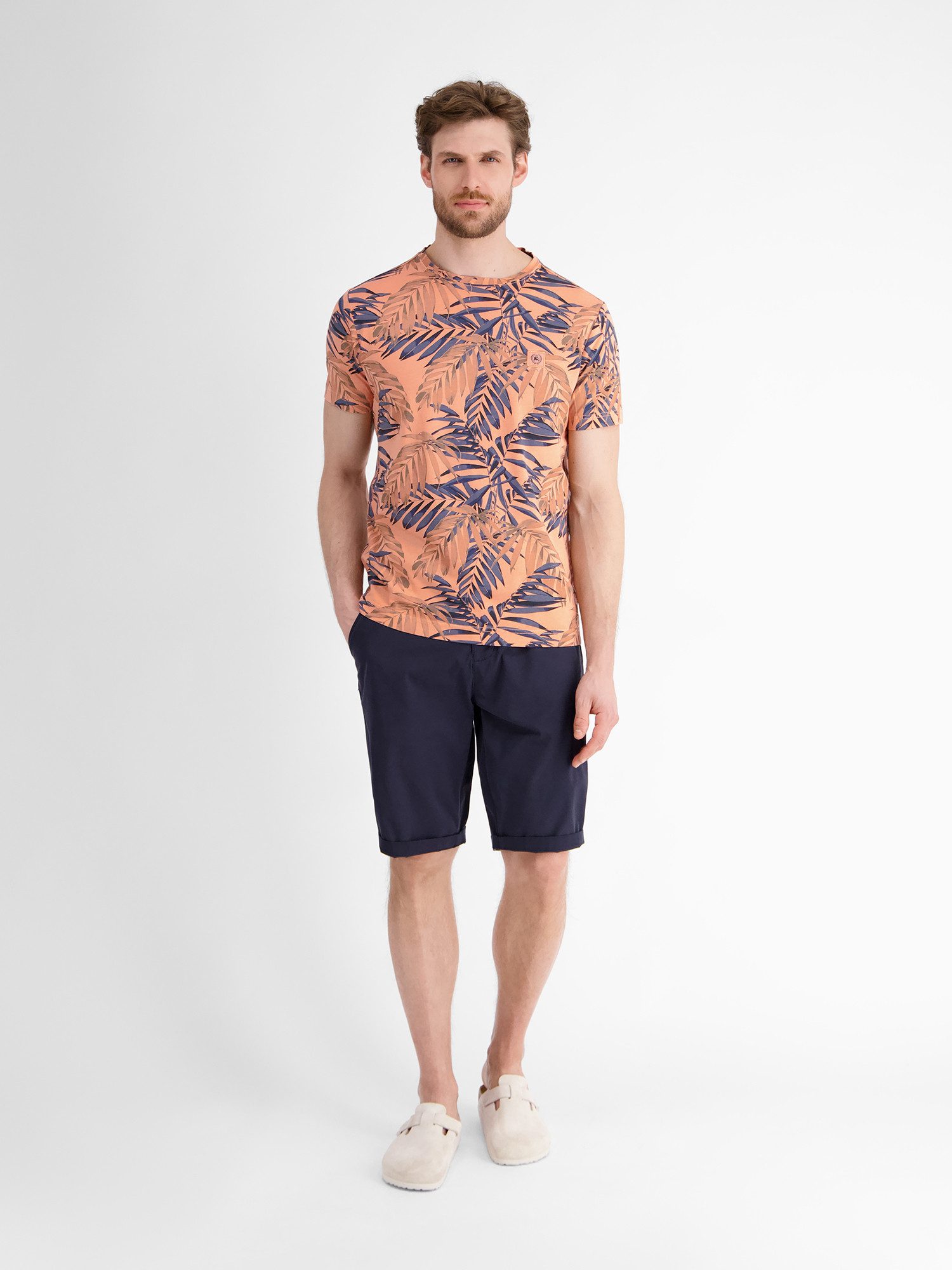 Lerros T-shirt LERROS heren T-shirt, zomers bloemig bedrukt