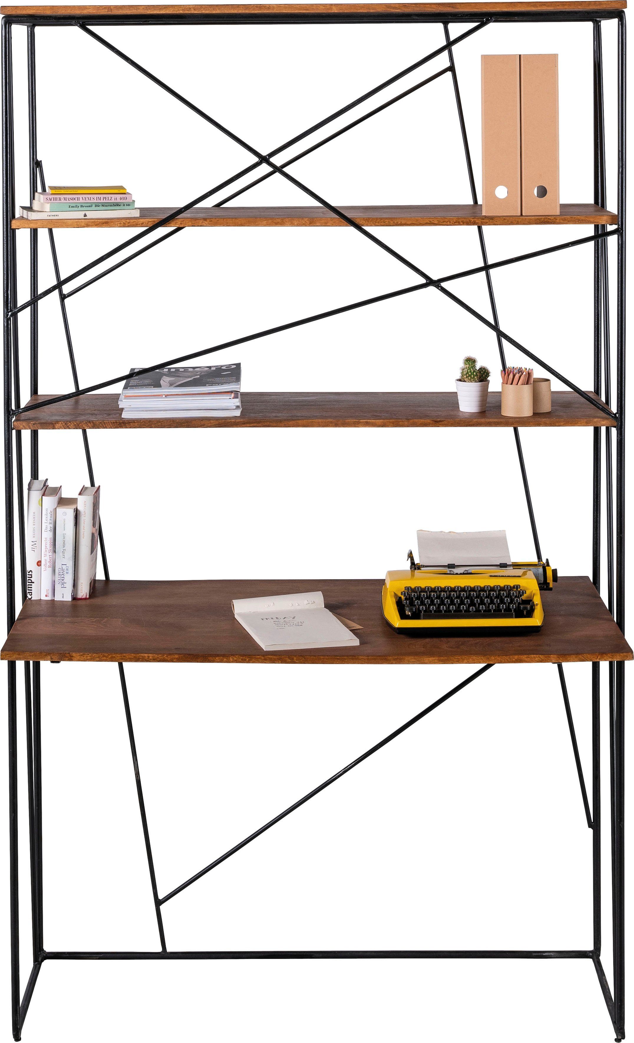 TOM TAILOR HOME Secretaire T-NEST SHELF OFFICE groot, open bureaurek, van mangohout en metaal