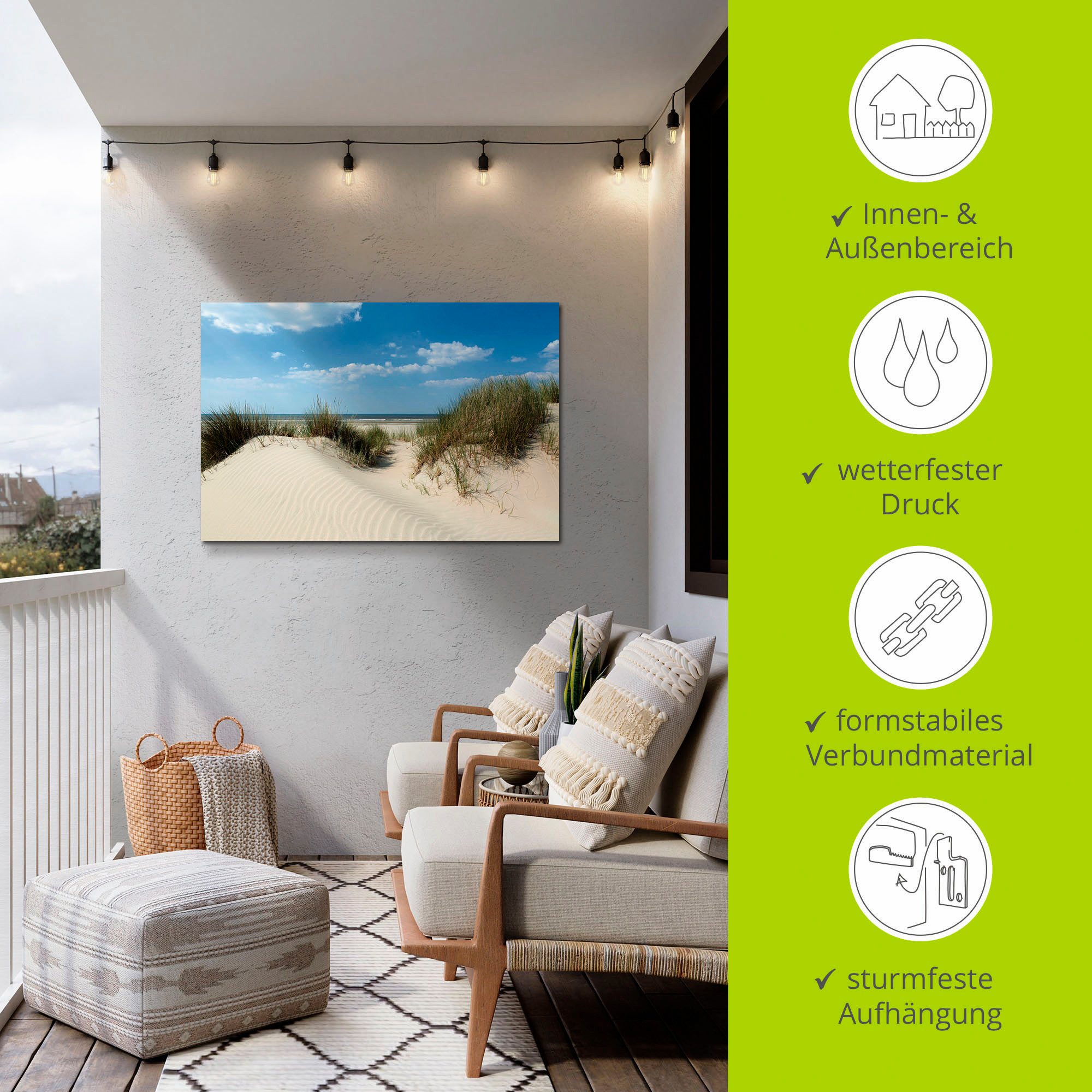 Artland Artprint Duin met uitzicht op zee als artprint van aluminium, artprint voor buiten, artprint op linnen, poster in verschillende maten. maten