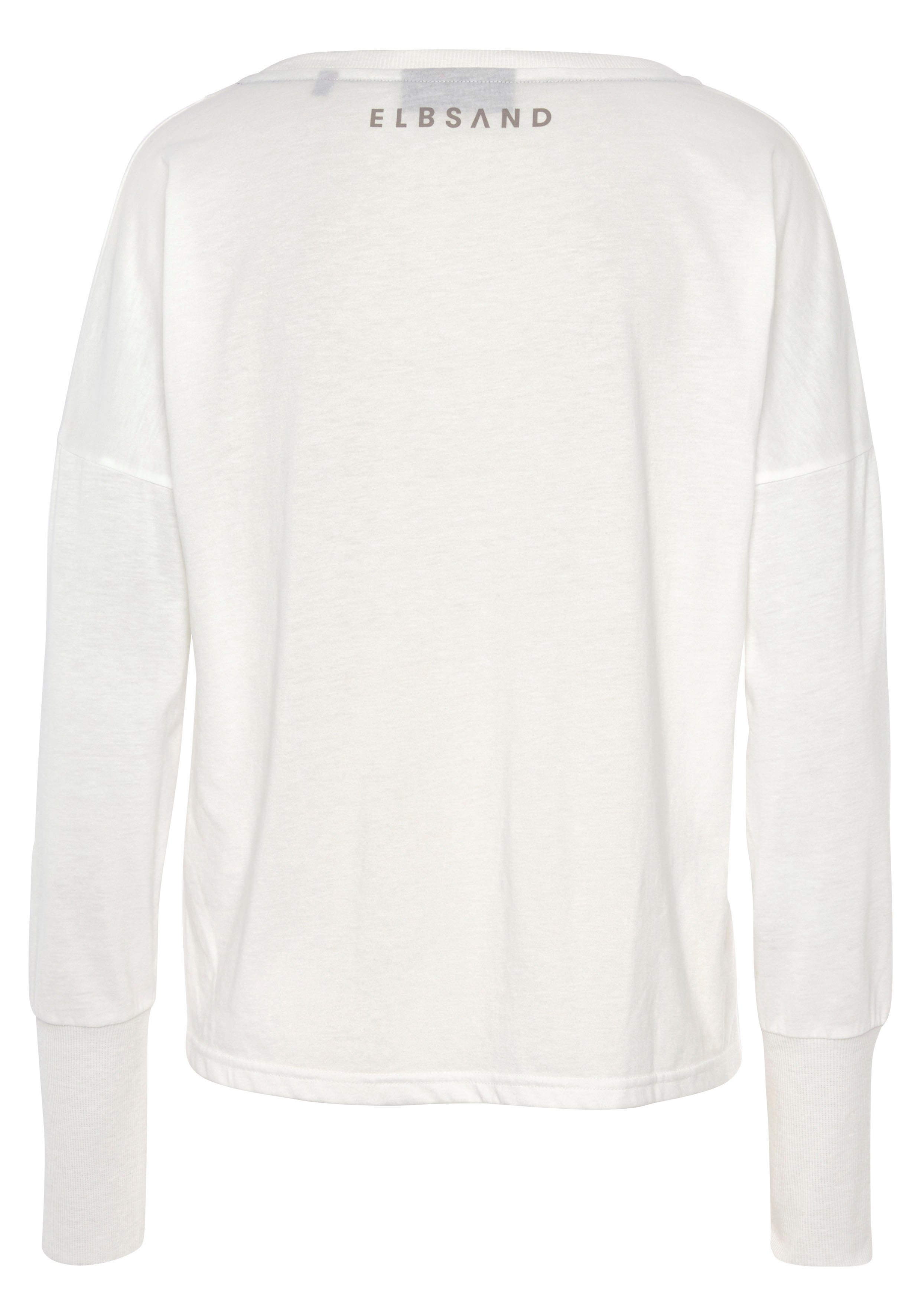 Elbsand Shirt met lange mouwen met logoprint, katoenmix, sportief-casual