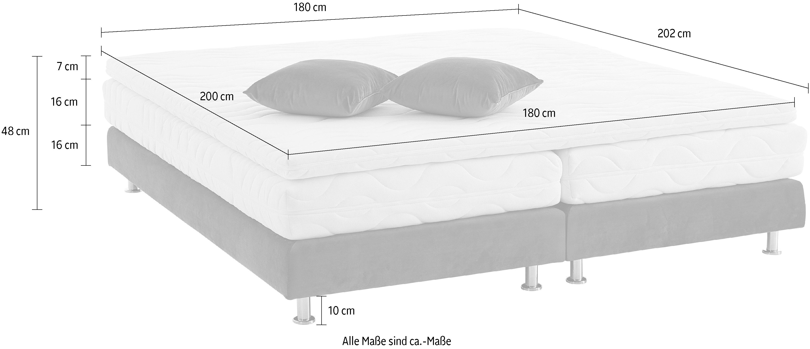 Westfalia Polsterbetten Boxspring NAGOYA selecteerbaar met en zonder topper, verkrijgbaar in h2, h3 en h4