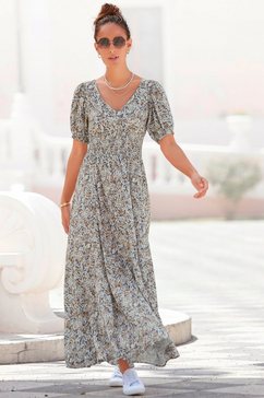 vivance maxi-jurk met bloemetjesdessin grijs