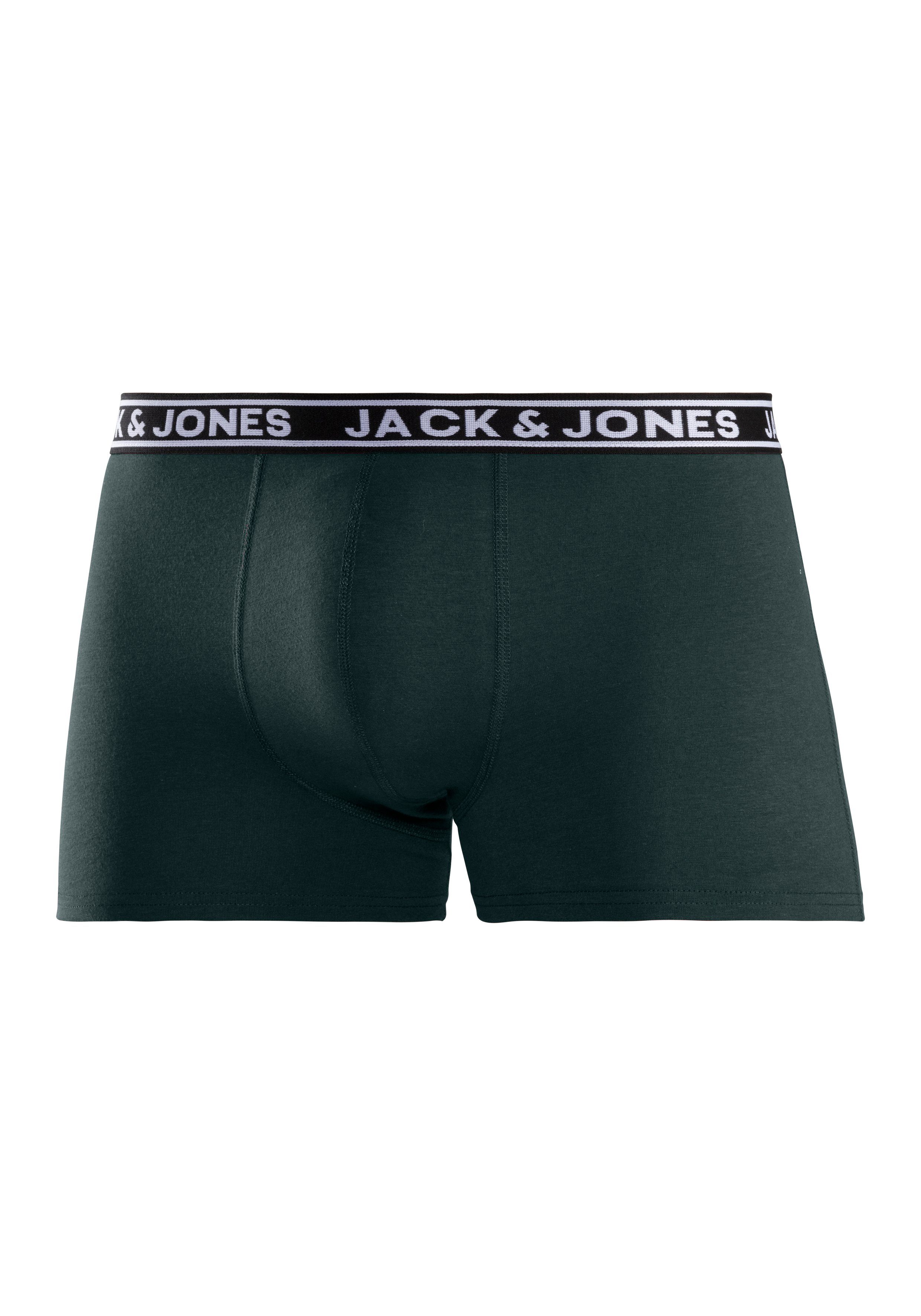 Jack & Jones Trunk JACCRISP in 6-pack met logoband en stretchcomfort effen met kleuraccent, modieus, nauwsluitend, katoenmix (set, 6 stuks)