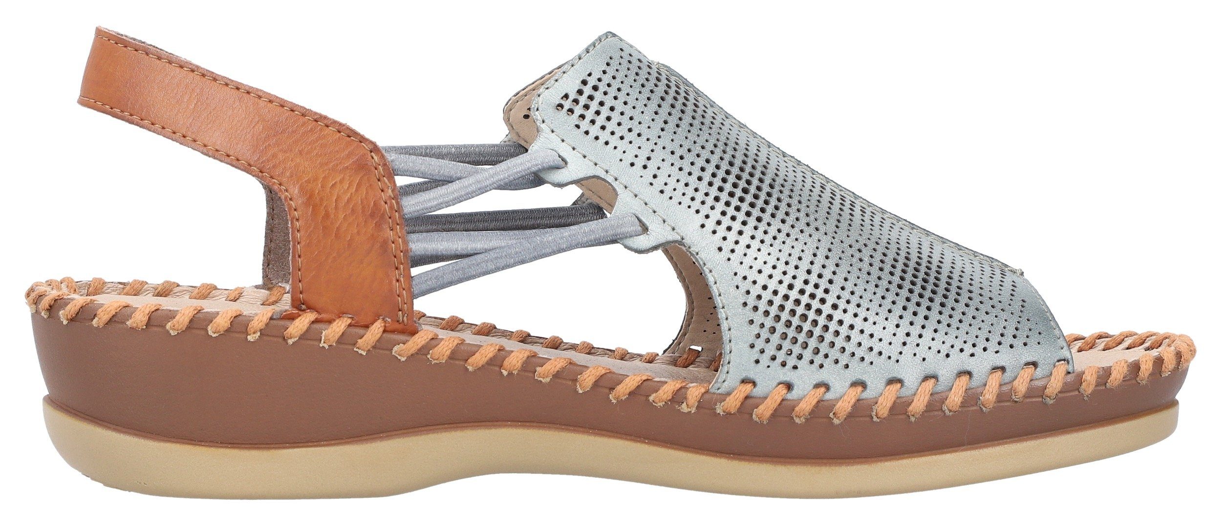 Rieker Sandalen , zomerschoen, sandaal, sleehak, met elastiek voor veilige grip