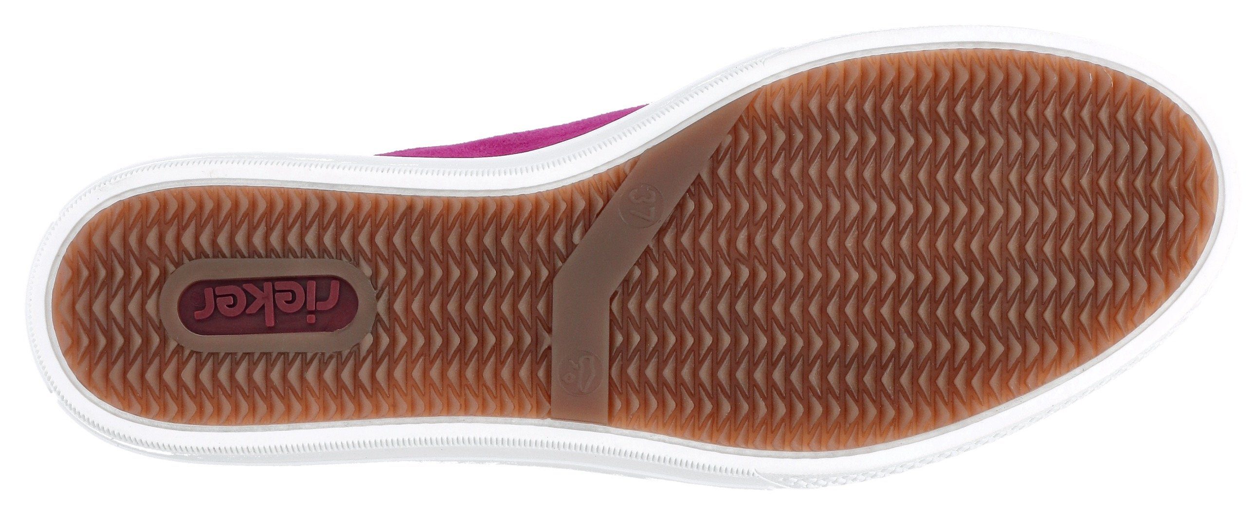 Rieker Plateausneakers met zachte memosoft-binnenzool, vrijetijdsschoen, lage schoen, veterschoen