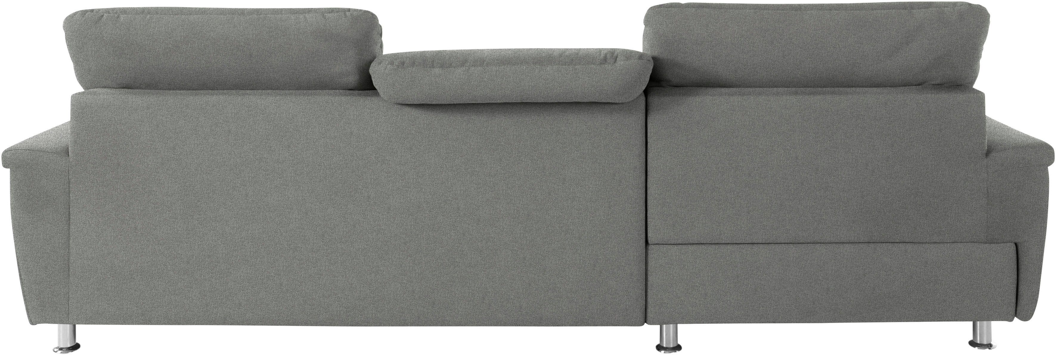 DOMO collection Hoekbank Franzi L-vorm naar keuze met verstelbare hoofdsteun (dan diepte: 170 cm)