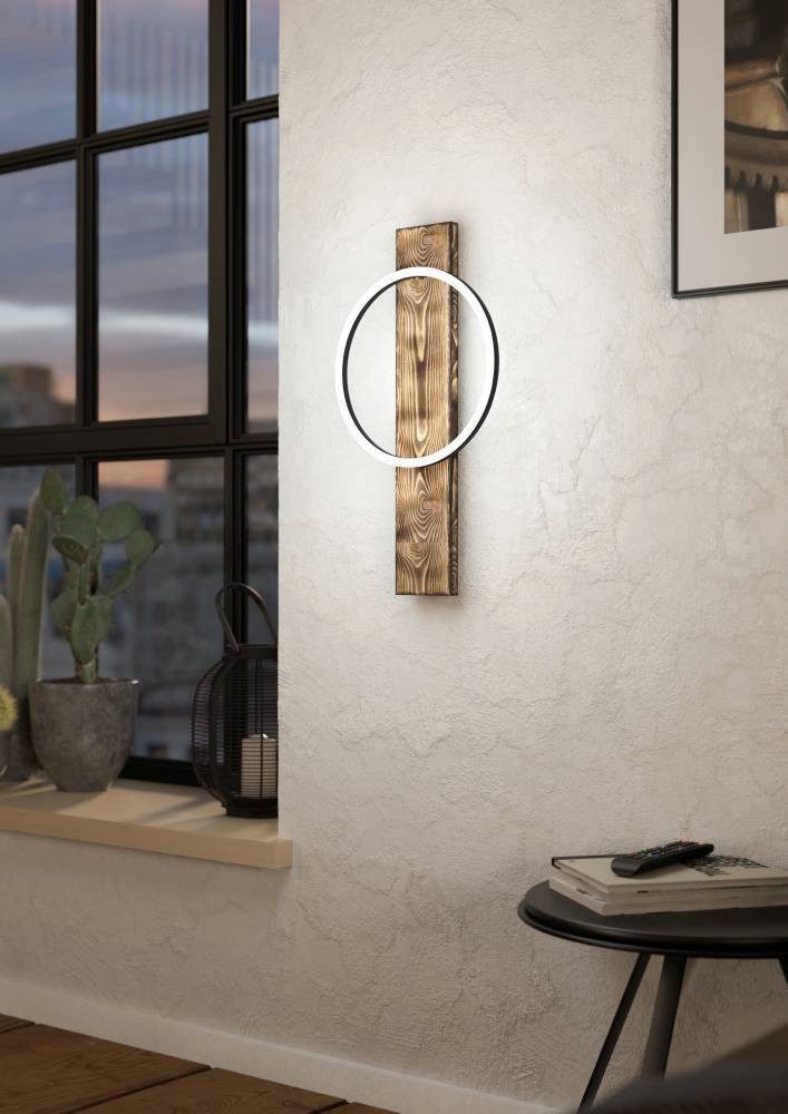 EGLO Wandlamp BOYAL Wandlamp, woonkamerlamp, lamp, ganglamp in zwart, bruin, wit (1 stuk)