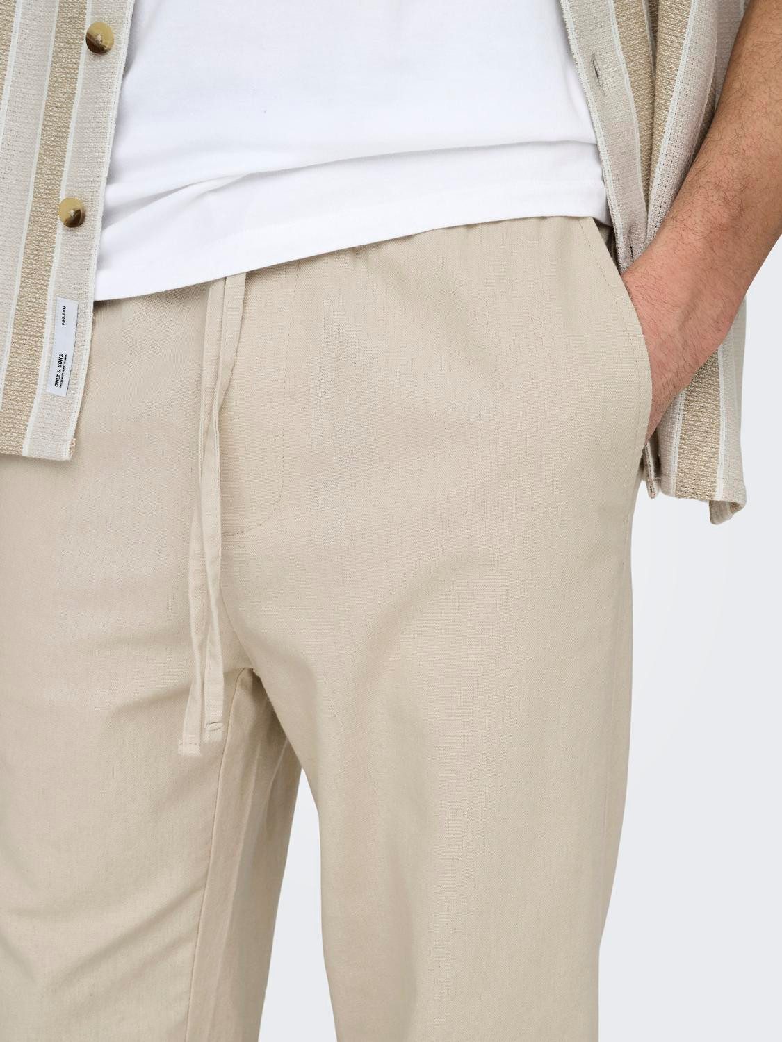 ONLY & SONS Trainingsbroek ONSSINUS LOOSE 0007 COT LIN PANT NOOS