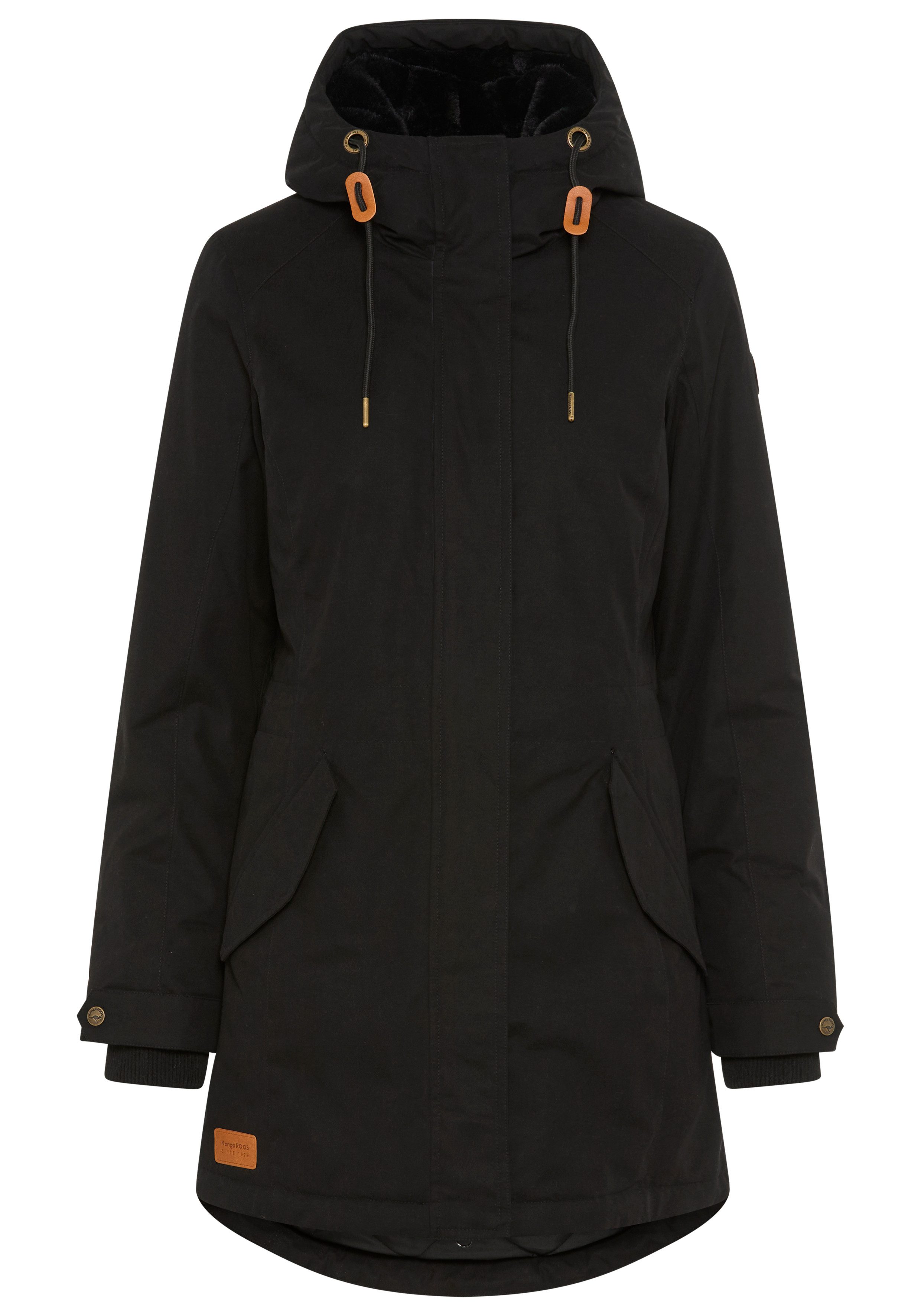 KangaROOS Parka met teddy imitatiebont gevoerd, winterjas