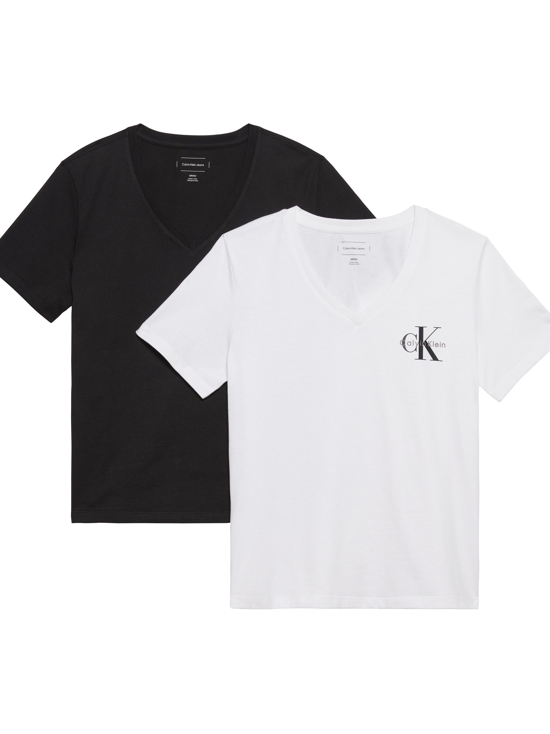 Calvin Klein Shirt met korte mouwen A- Logo VN 2 pack Tee (Set van 2)