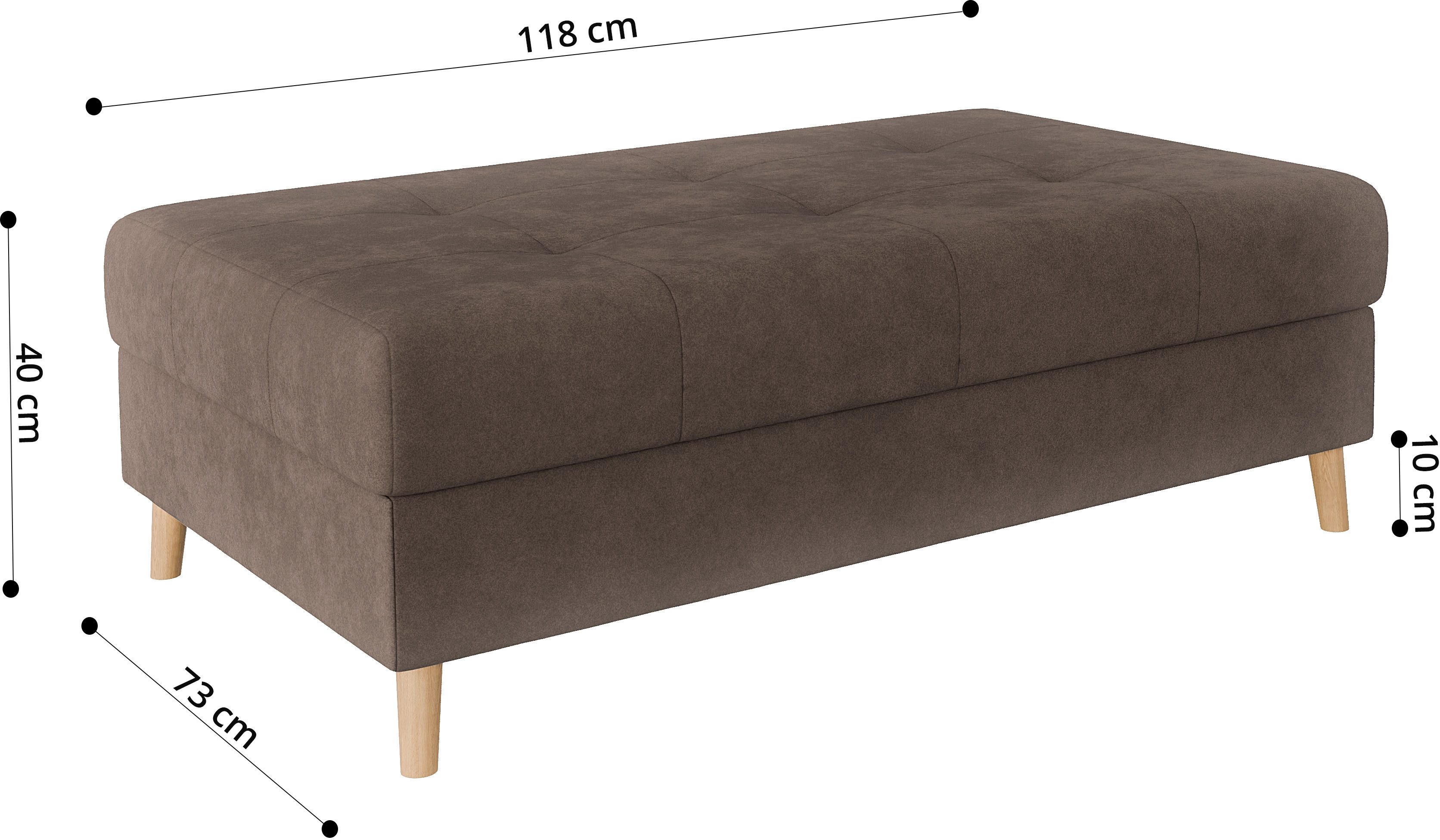 Home affaire Hocker CHARRE XXL, stiksel in het zitgedeelte, afmetingen: B/D/H: 118/73/40 cm
