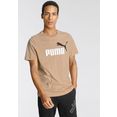 puma t-shirt essentials 2 color logo tee beige