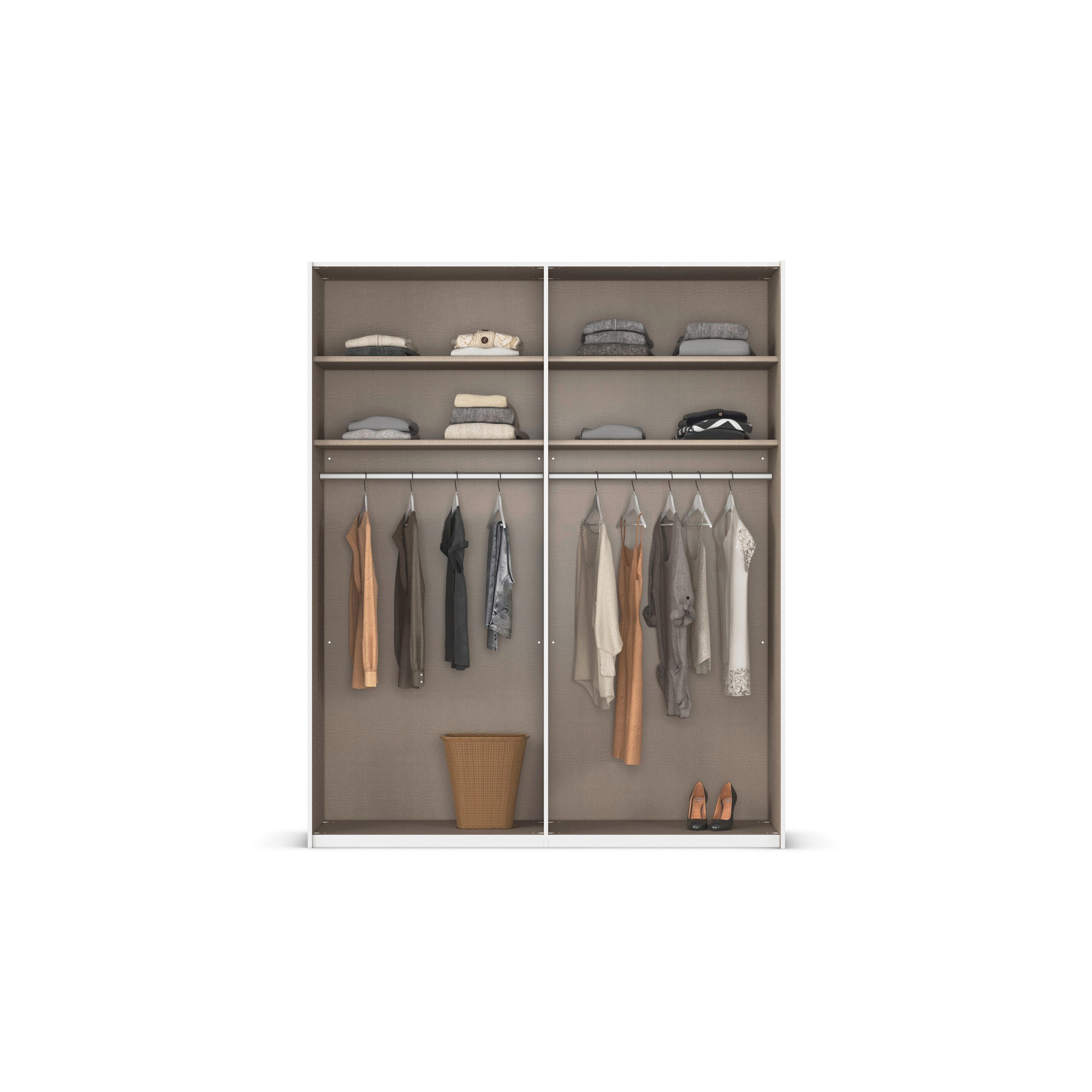 rauch Schuifdeurkast Kledingkast Kast Garderobe Slaapkamerkast EVELYN in elegante stijl met spiegel 5 breedtes veel opbergruimte made in germany