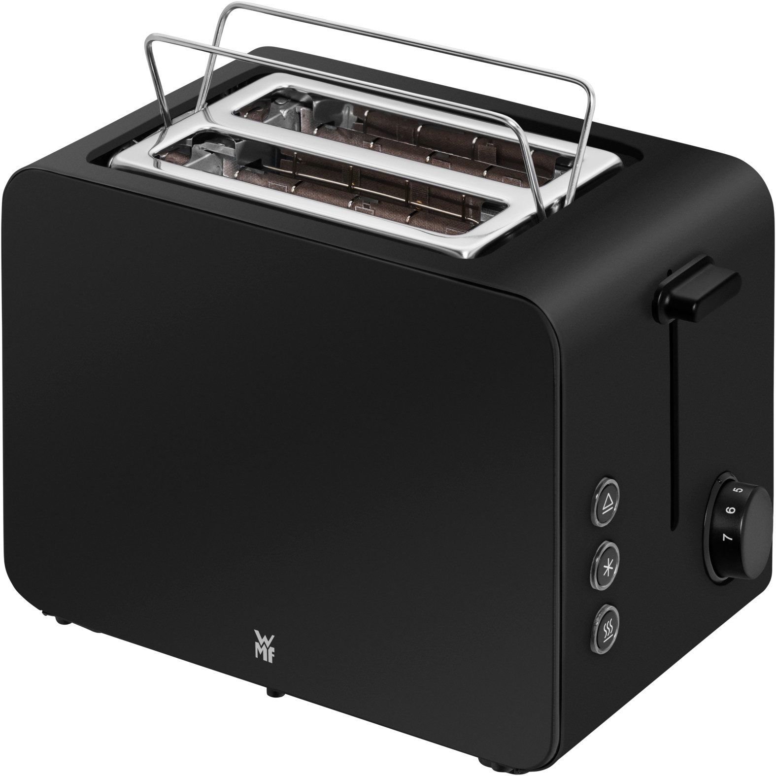 WMF Toaster Stelio Edition Deep Black, 2-sneden broodrooster met broodjesopzetstuk