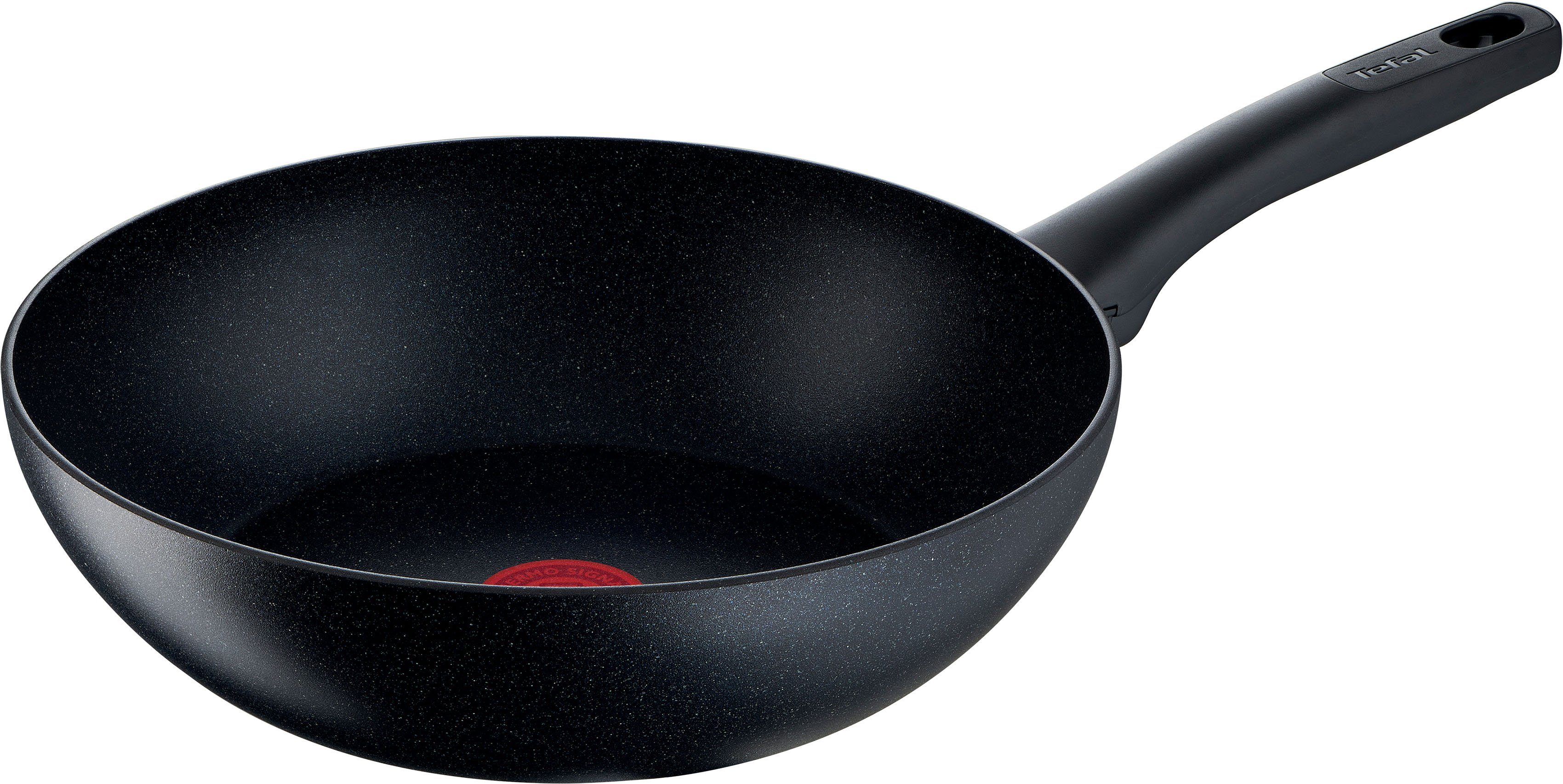 Tefal Wok Black stone Aluminium, Mineralia anti-aanbak, thermo-signaal, voor alle...