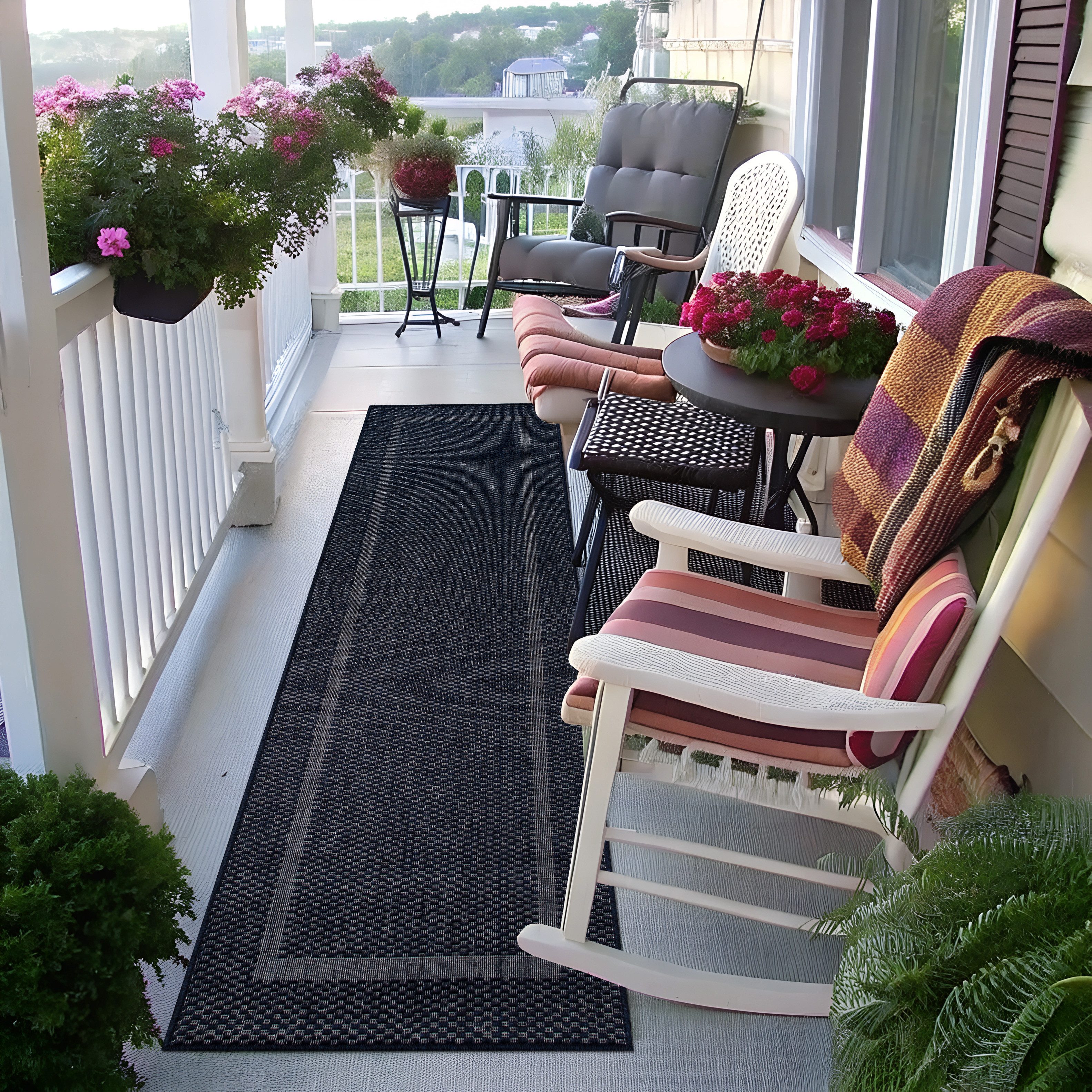 my home Vloerkleed Venetië rand is ook als loper verkrijgbaar Geschikt voor binnen en buiten, sisal-look, weerbestendig & uv-bestendig
