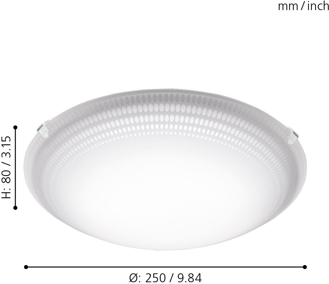 EGLO Plafondlamp MAGITTA 1 Wandlamp, plafondlamp van staal, kleur: wit, lamp, Ø: 25 cm (1 stuk)