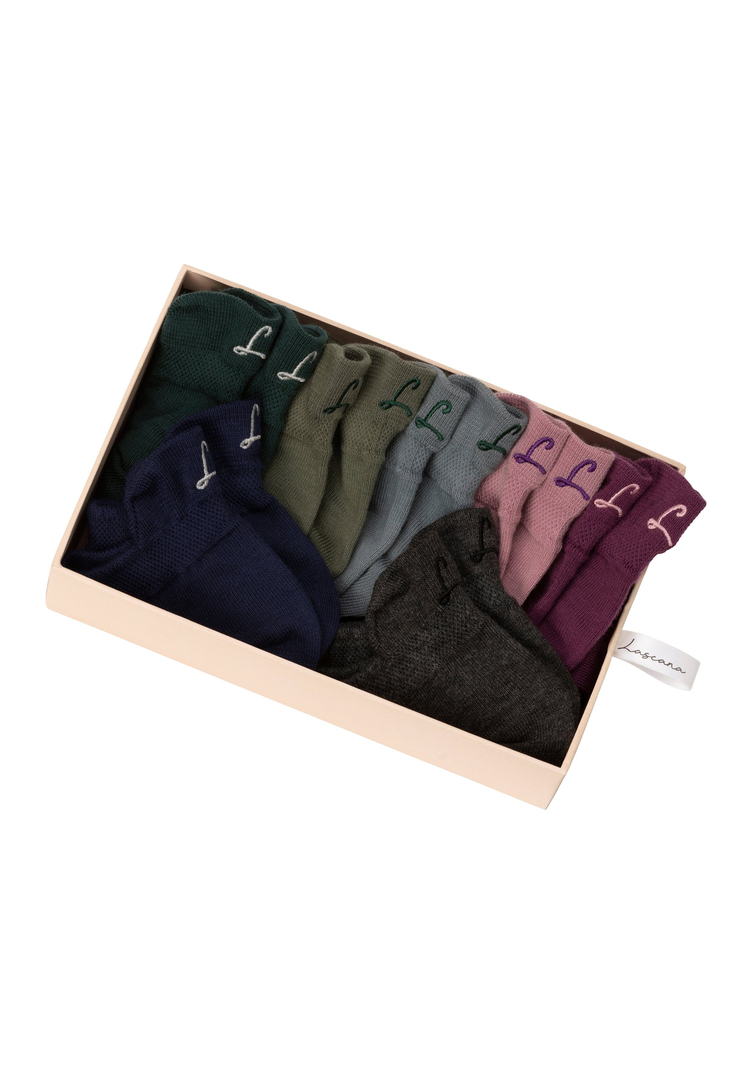 Lascana Sneakersokken met klein borduursel (box, 7 paar, Box)