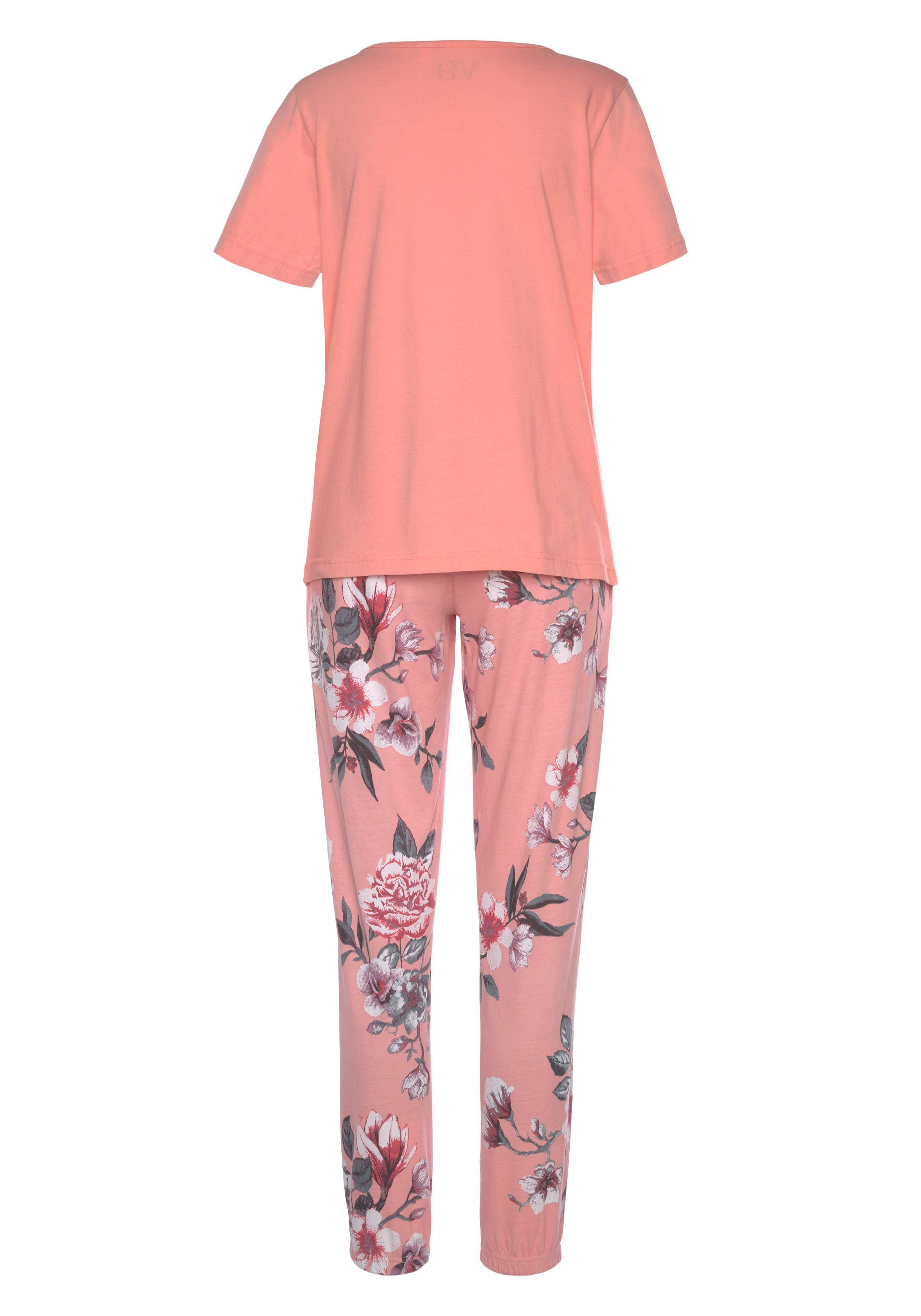 Vivance Dreams Pyjama met bloemenprint (2-delig, 1 stuk)