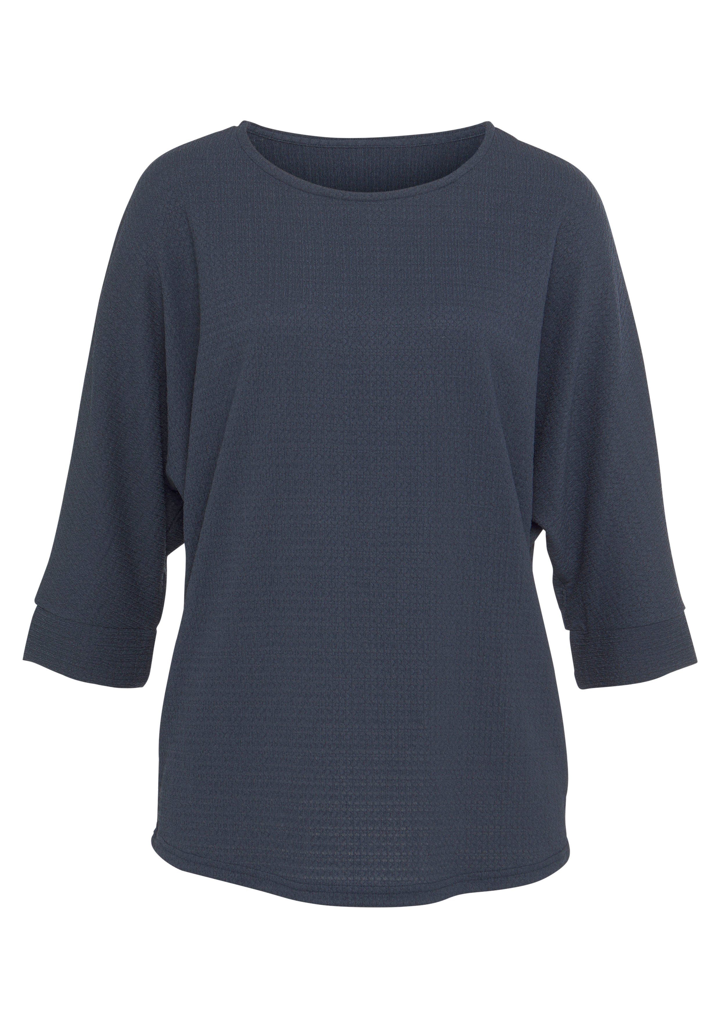Vivance Shirt met 3/4-mouwen Van kreukvrije crêpe-kwaliteit gemaakt van strijkvrije crêpe stof