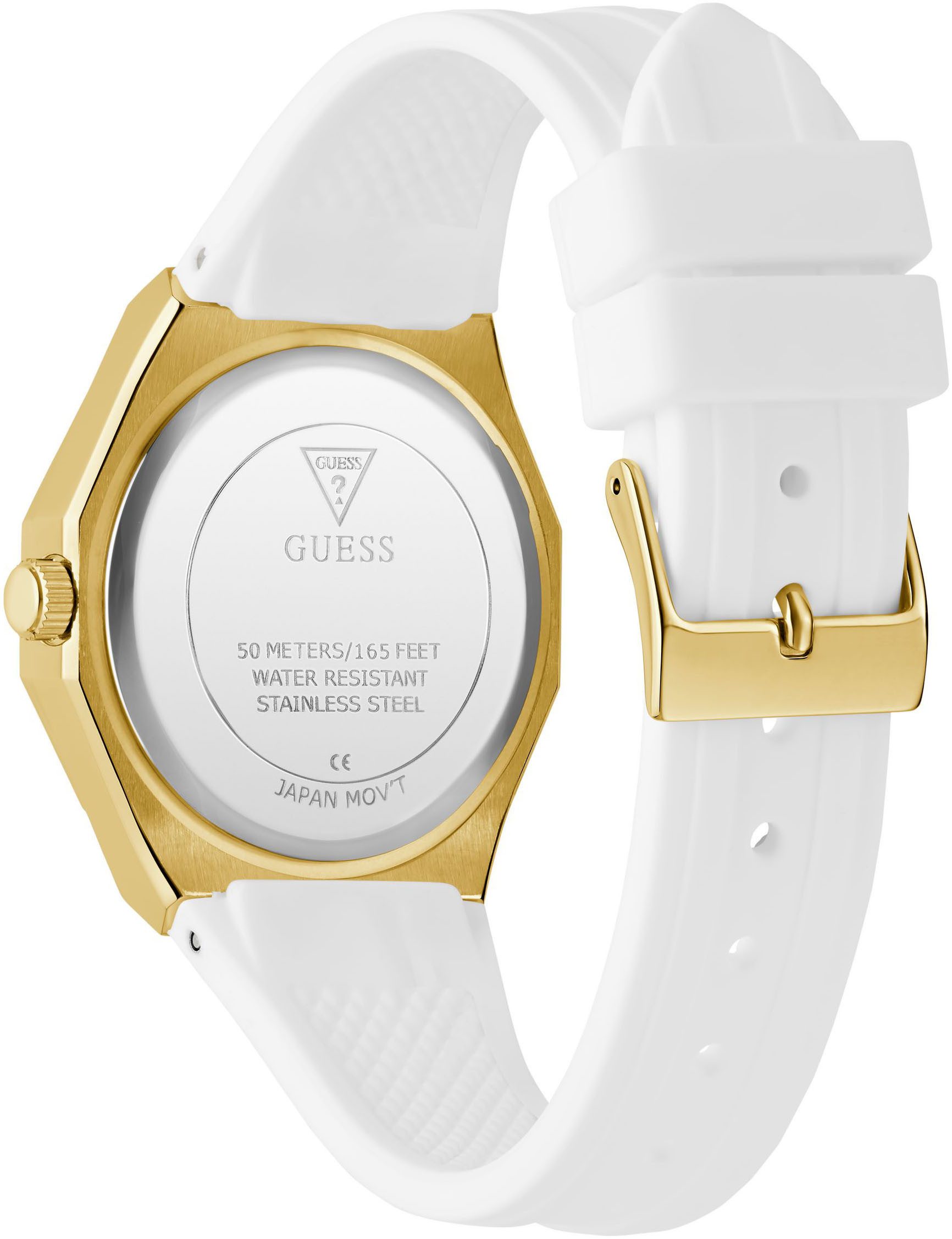 Guess Kwartshorloge Desire Horloge, dameshorloge, kristallen, mineraalglas, stalen band