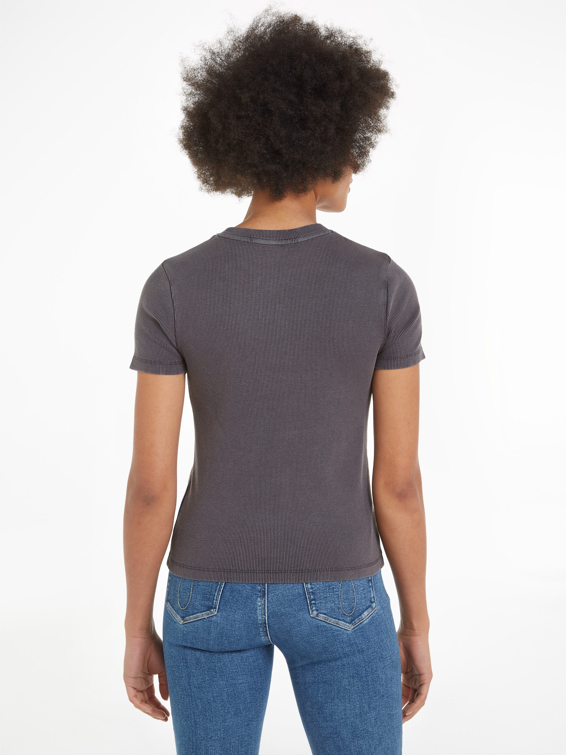 Calvin Klein T-shirt WASHED WOVEN LABEL RIB BABY TEE