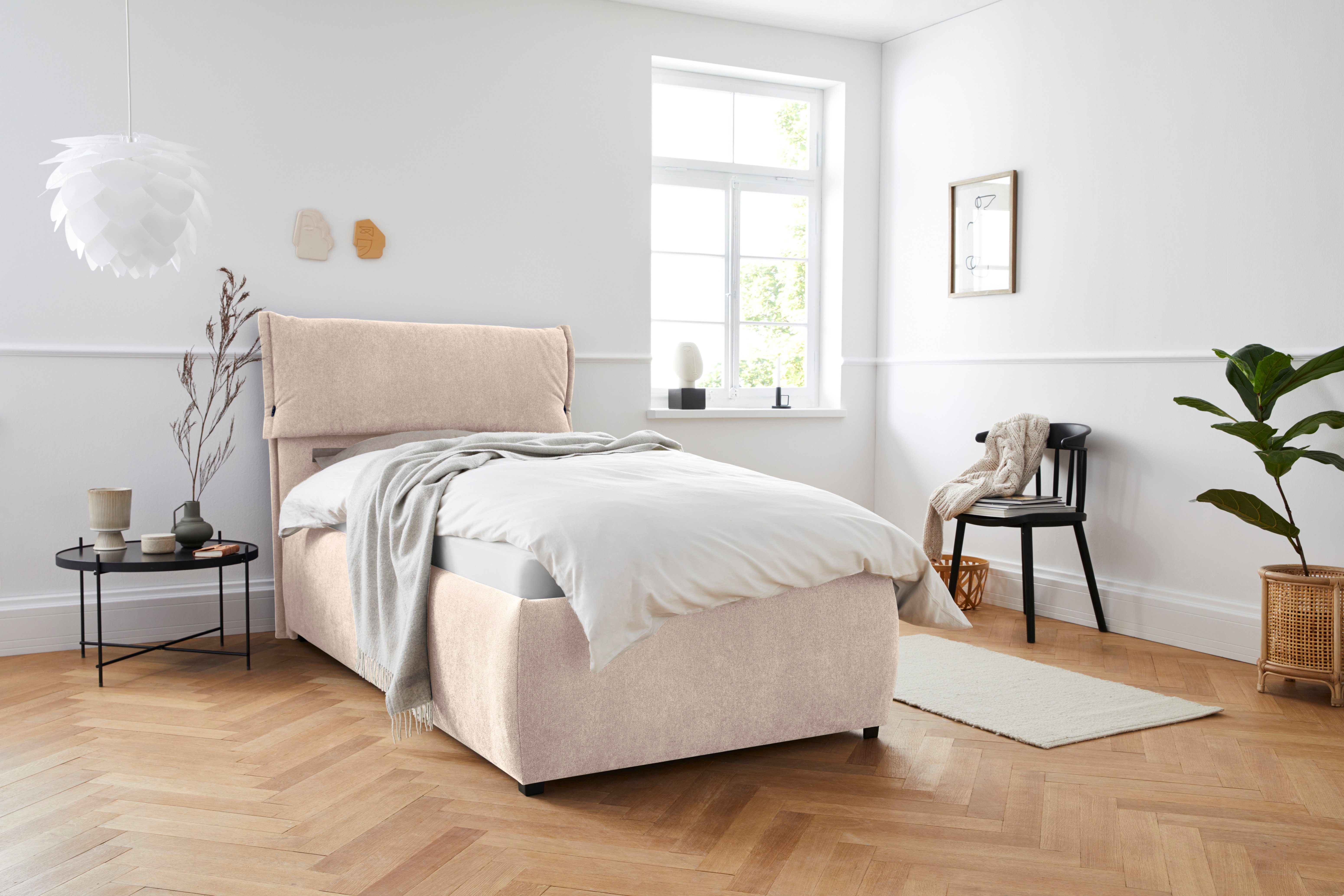 andas Bekleed ledikant Jenson als bedframe of met 3 verschillende matrassoorten en hardheden, design by morten georgsen