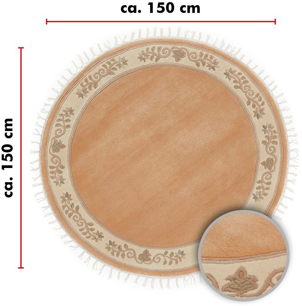 LUXOR living Wollen kleed ADOUR zuivere wol, met de hand geknoopt, met randdessin en franje, woonkamer