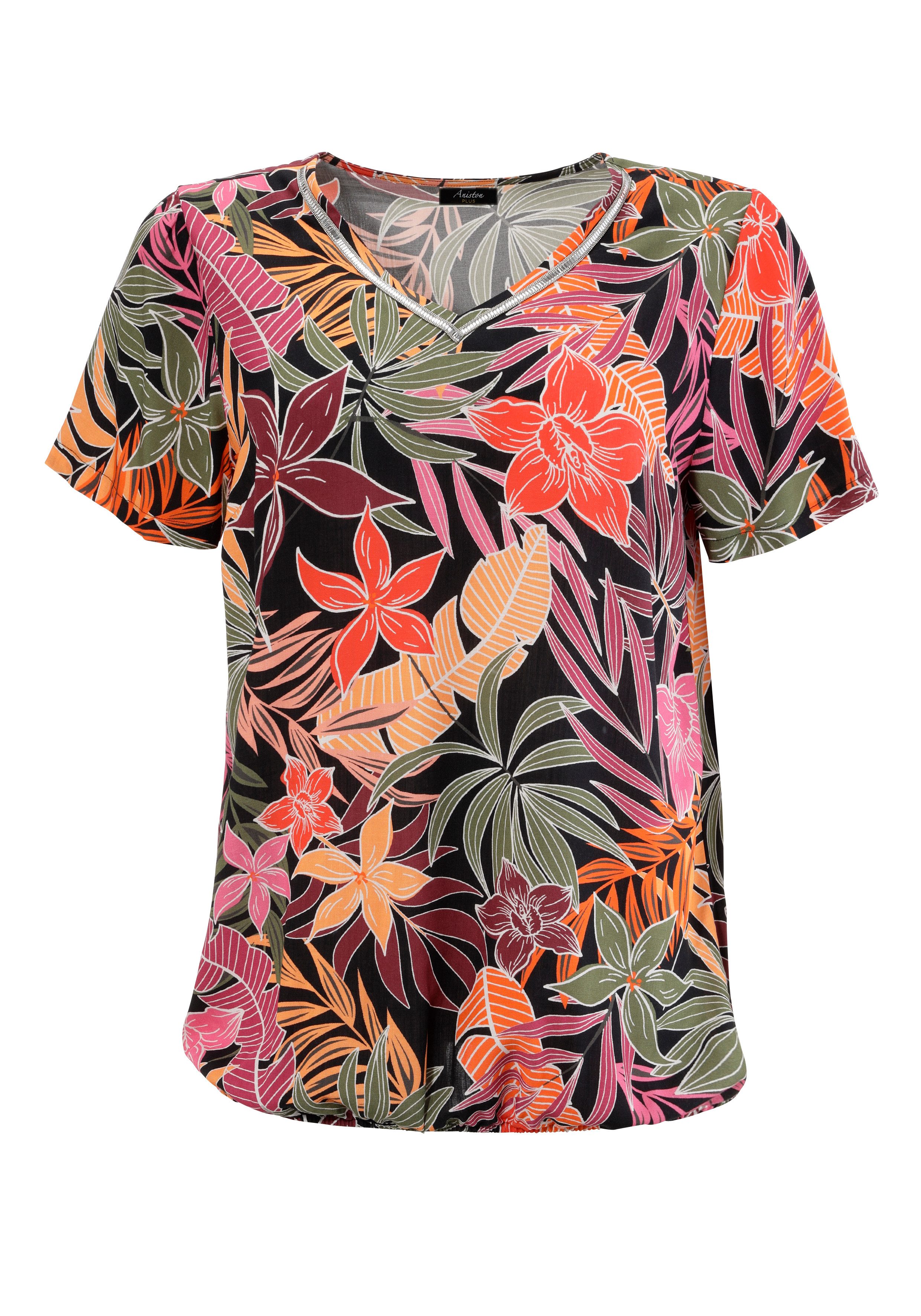 Aniston PLUS Shirtblouse met glinsterende sierbanden aan de v-halslijn - nieuwe collectie