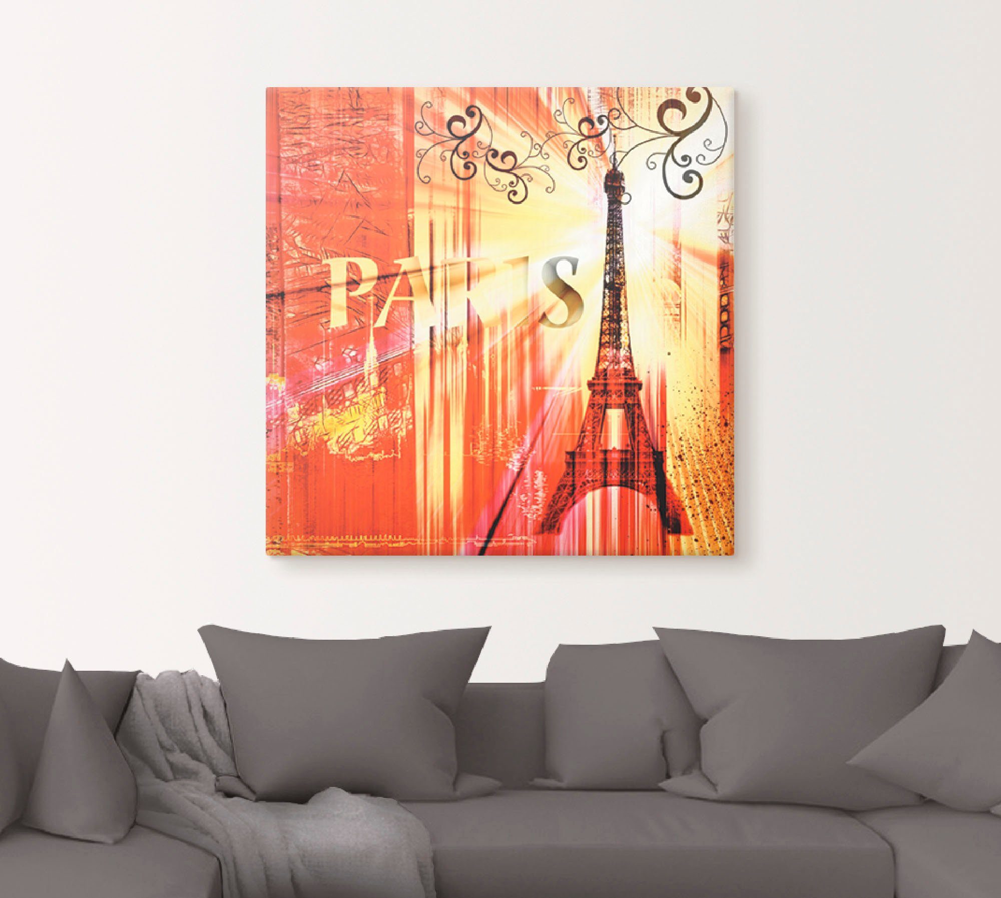Artland Artprint op linnen Parijs Skyline collage III