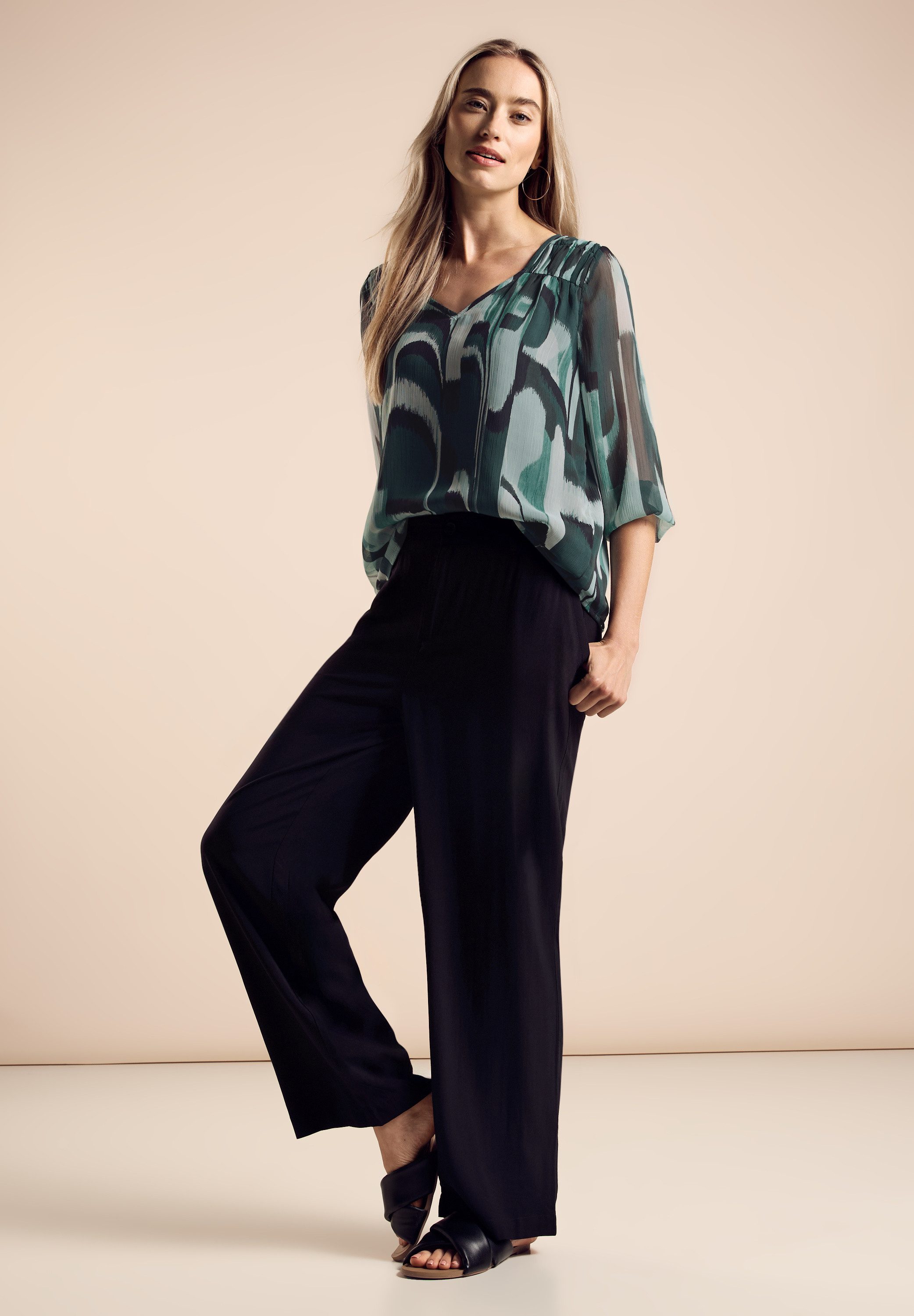 STREET ONE Chiffon blouse met print all-over