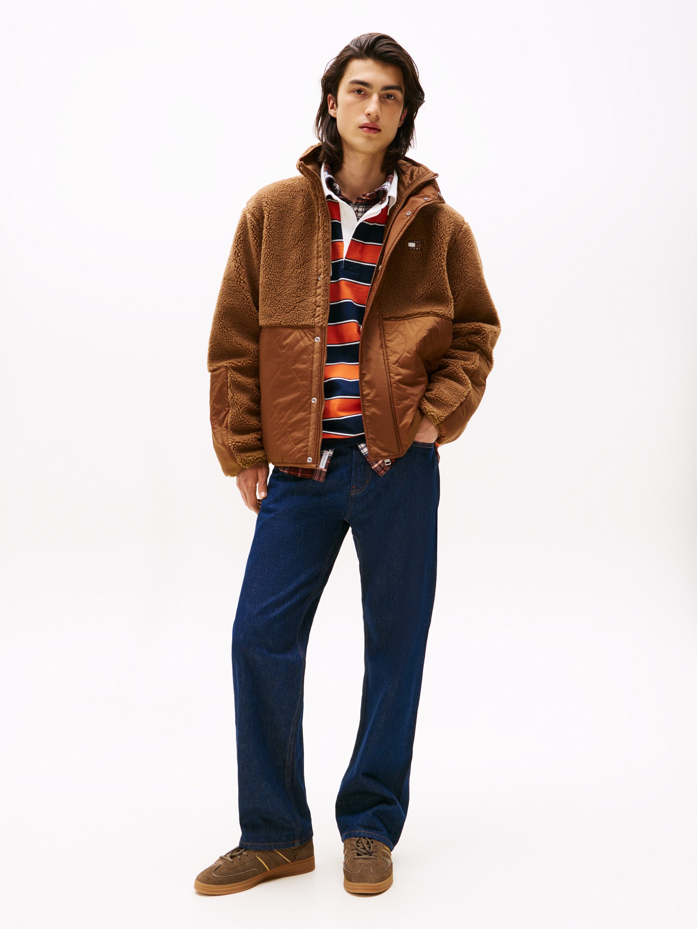 TOMMY JEANS Gewatteerde jas TJM ESSENTL MIX TEDDY
