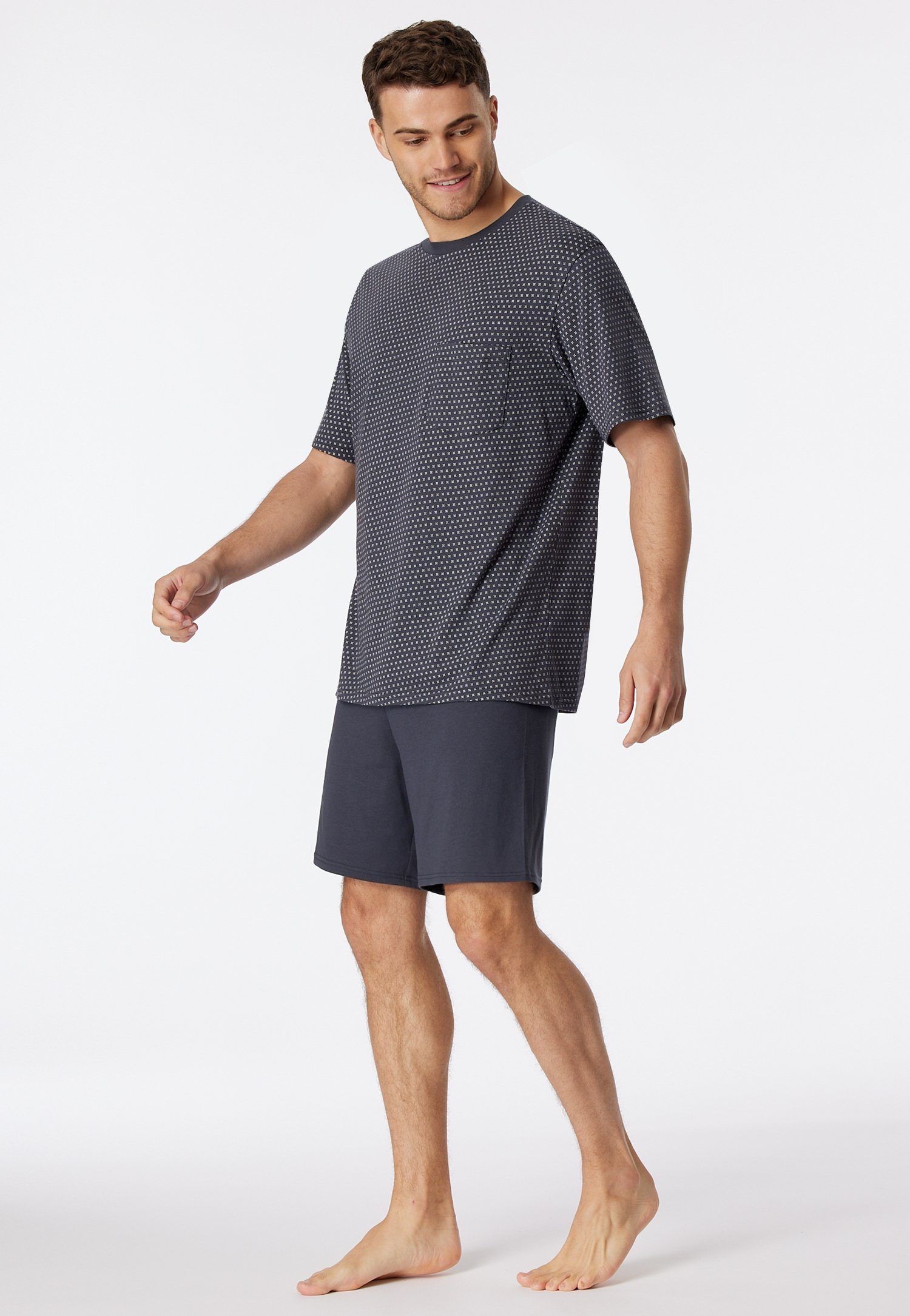 Schiesser Pyjama Comfort Essentials met opgestikte borstzak (set, 2-delig)