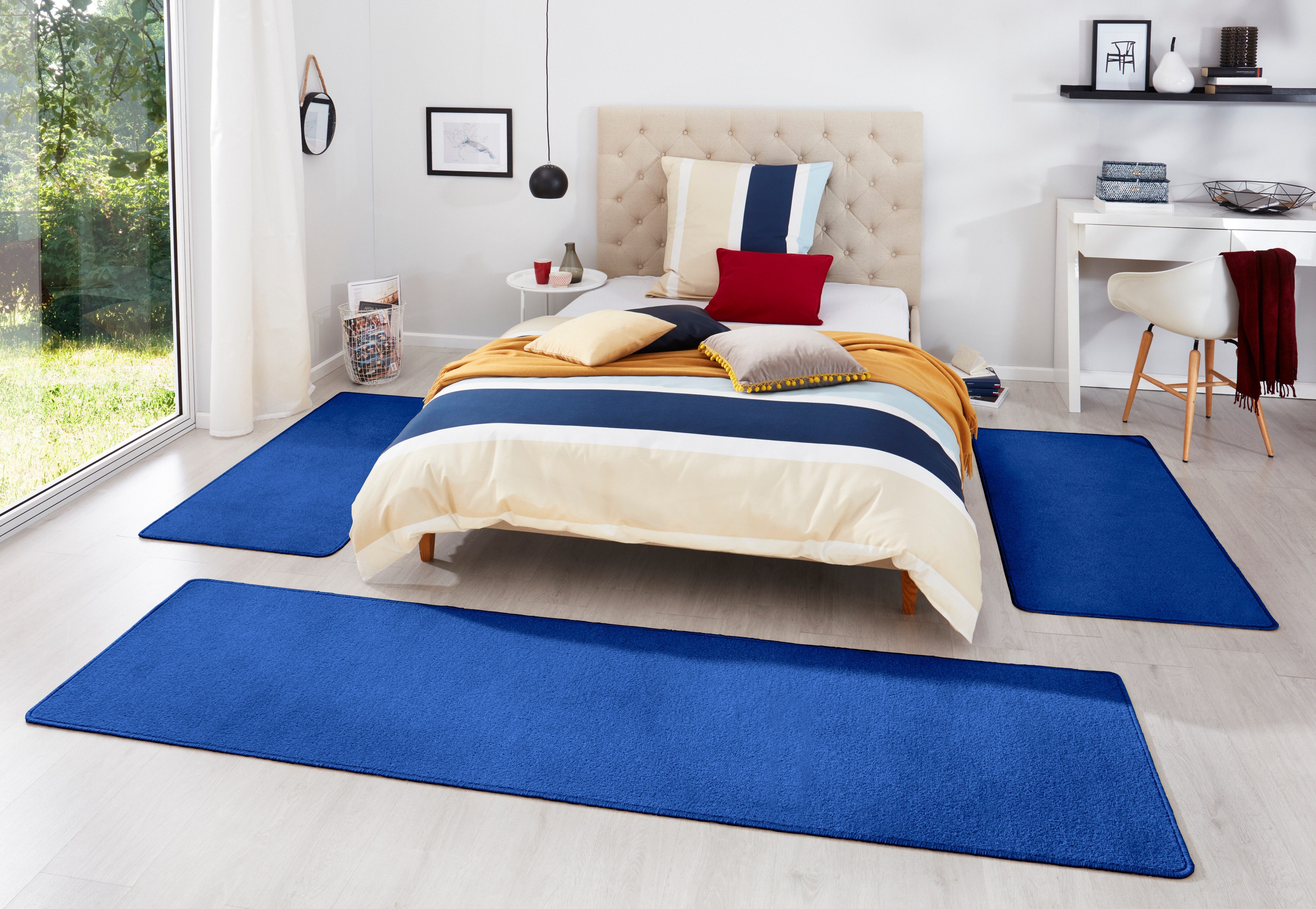 HANSE Home Set slaapkamerkleedjes Fancy Unikleur, slaapkamerkleed, 3-delige loperset voor de slaapkamer