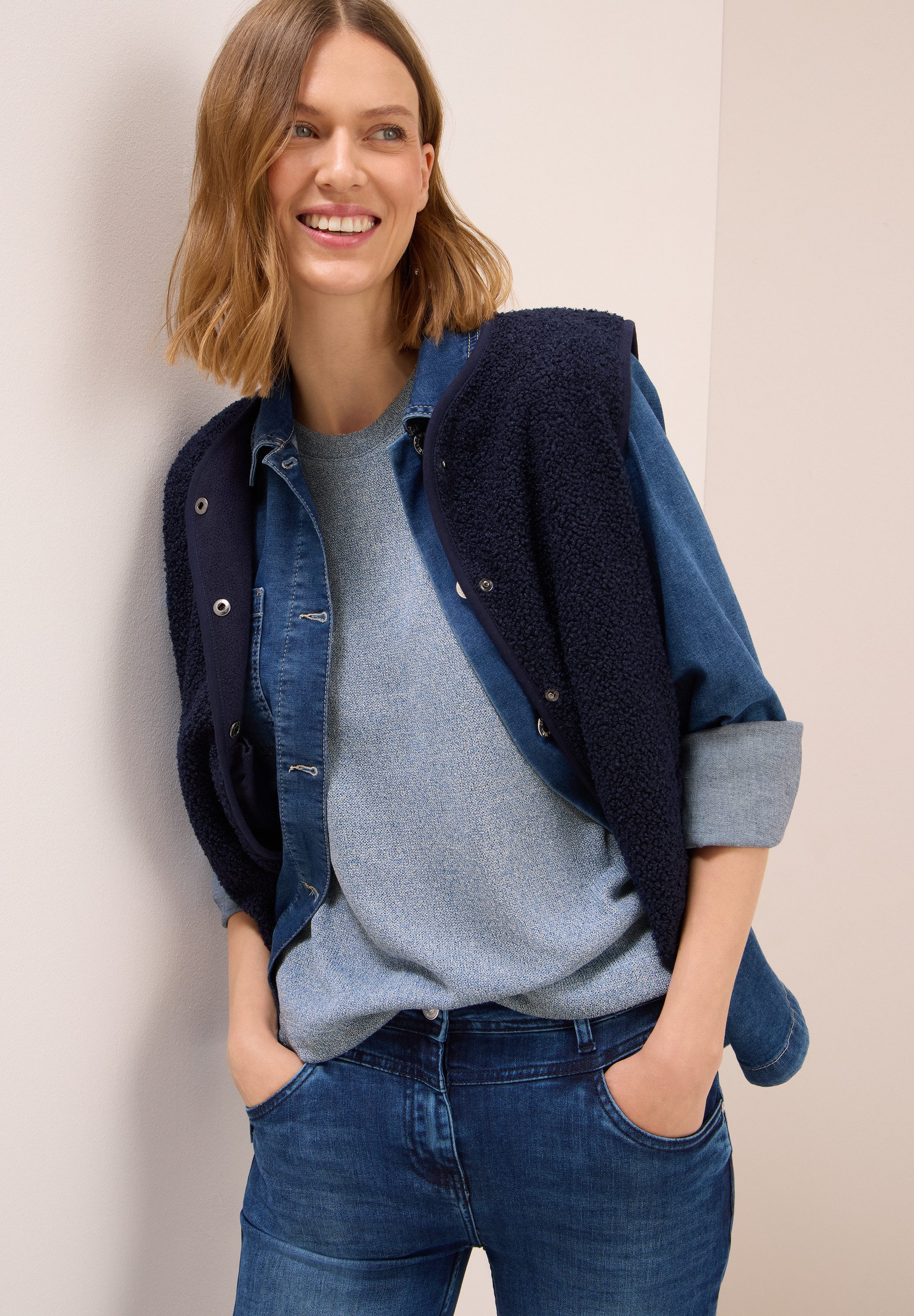 Cecil T-shirt in fijne tricot-look