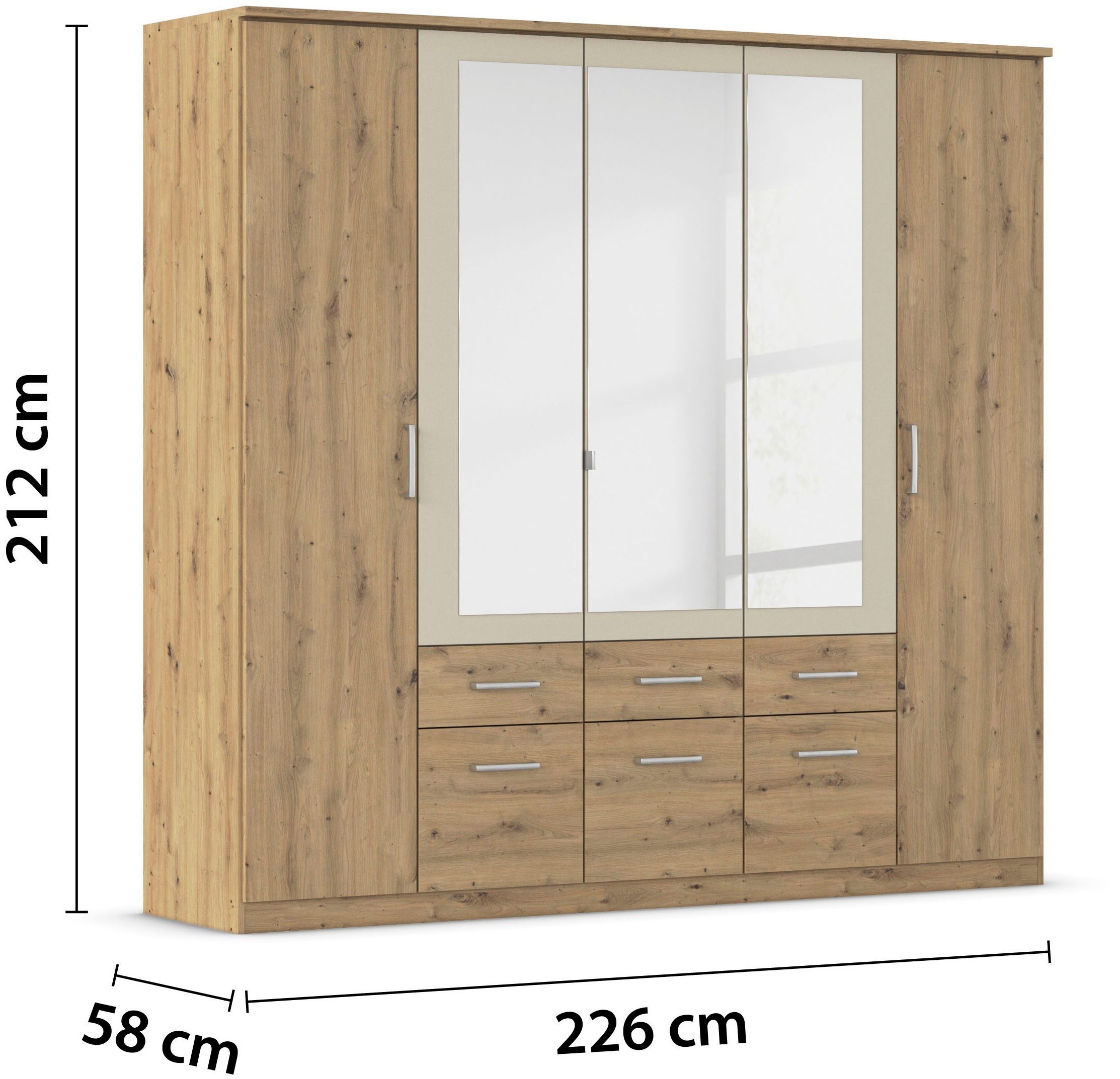 rauch Slaapkamerserie Compleet slaapkamer slaapkamer BURANO met kast in 3 breedtes(set)
