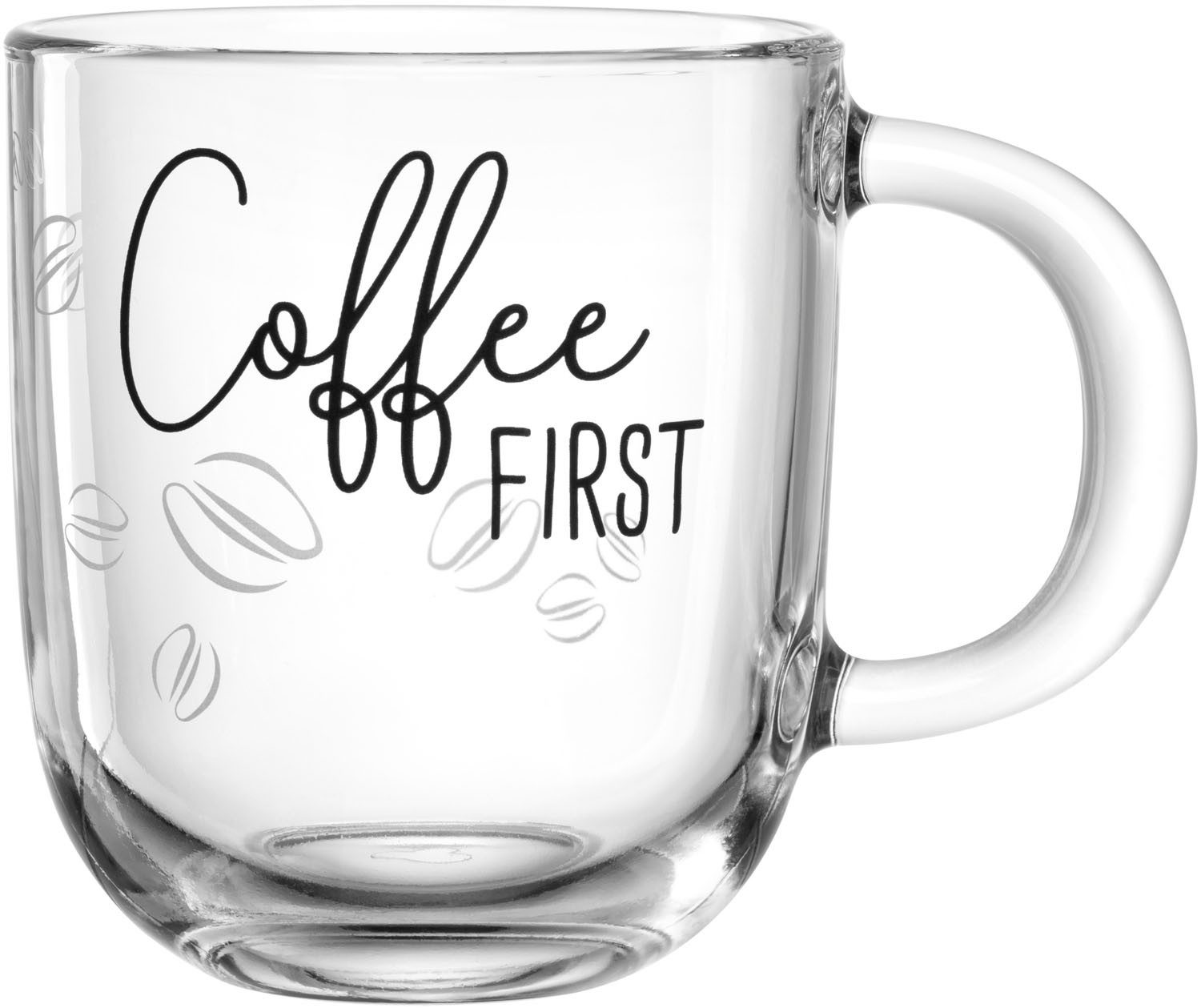 LEONARDO Kopje Beker "Coffee FIRST", 4-delig set, UFFICIO (set, 4-delig) koffie & thee wit