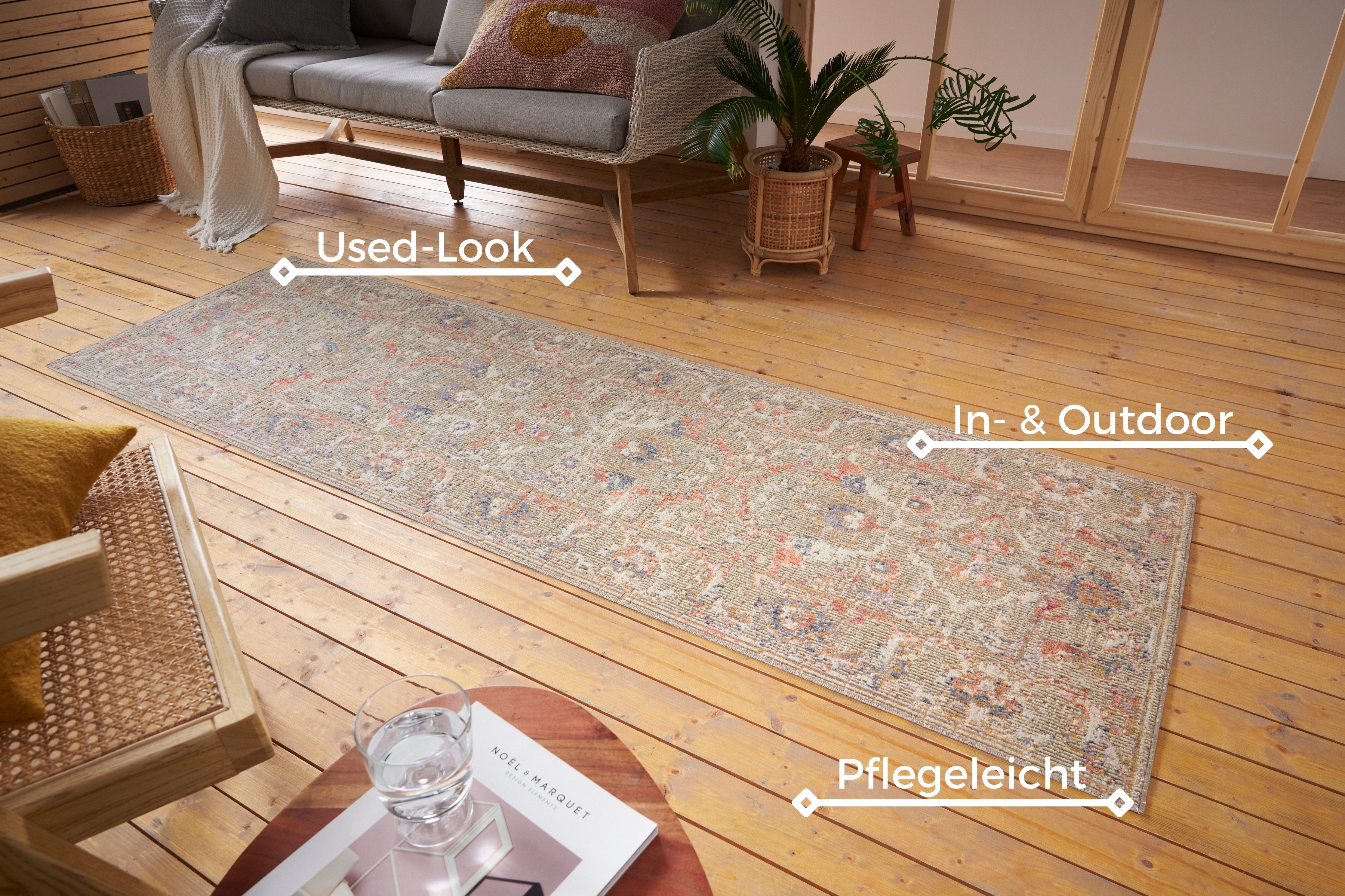 NORTHRUGS Vloerkleed Port Said In-& outdoor, loper, weerbestendig, balkon, woonkamer, oriënt