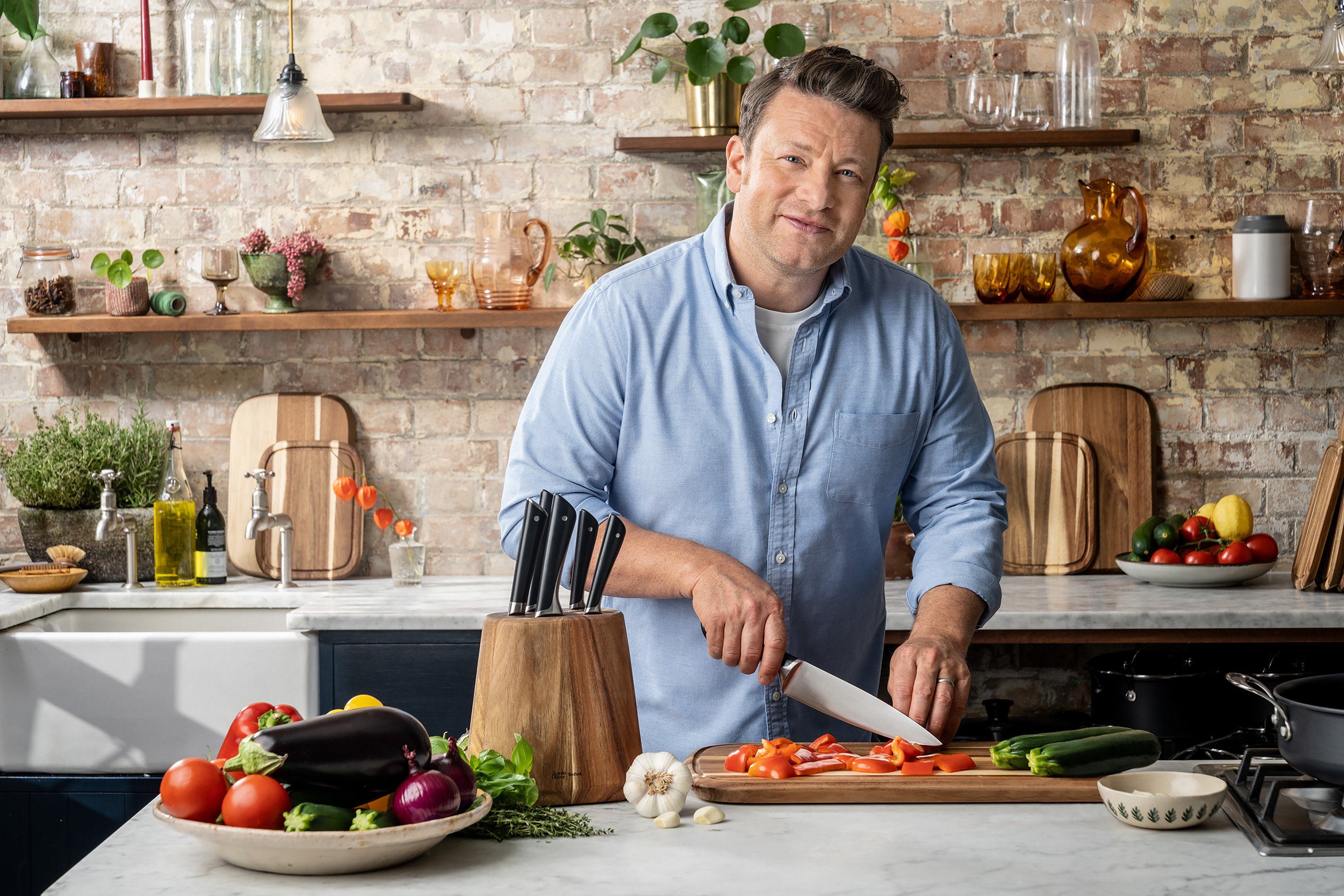 Tefal Snijplank Jamie Oliver praktische sapgoot, voor snijden en serveren (1 stuk)
