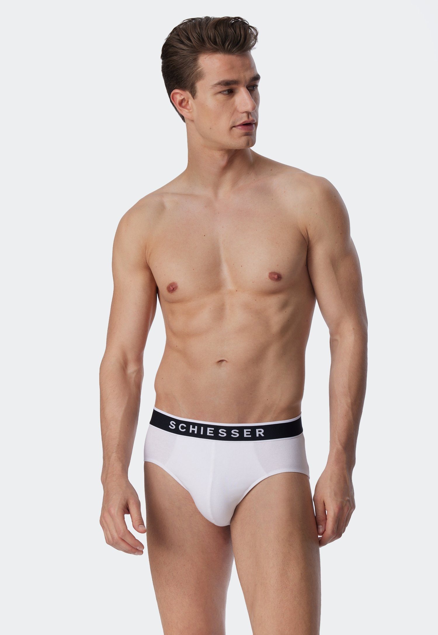 Schiesser Rio-slip 95/5 met sportieve webgummiband met contrasterend schiesser-logo (3 stuks)