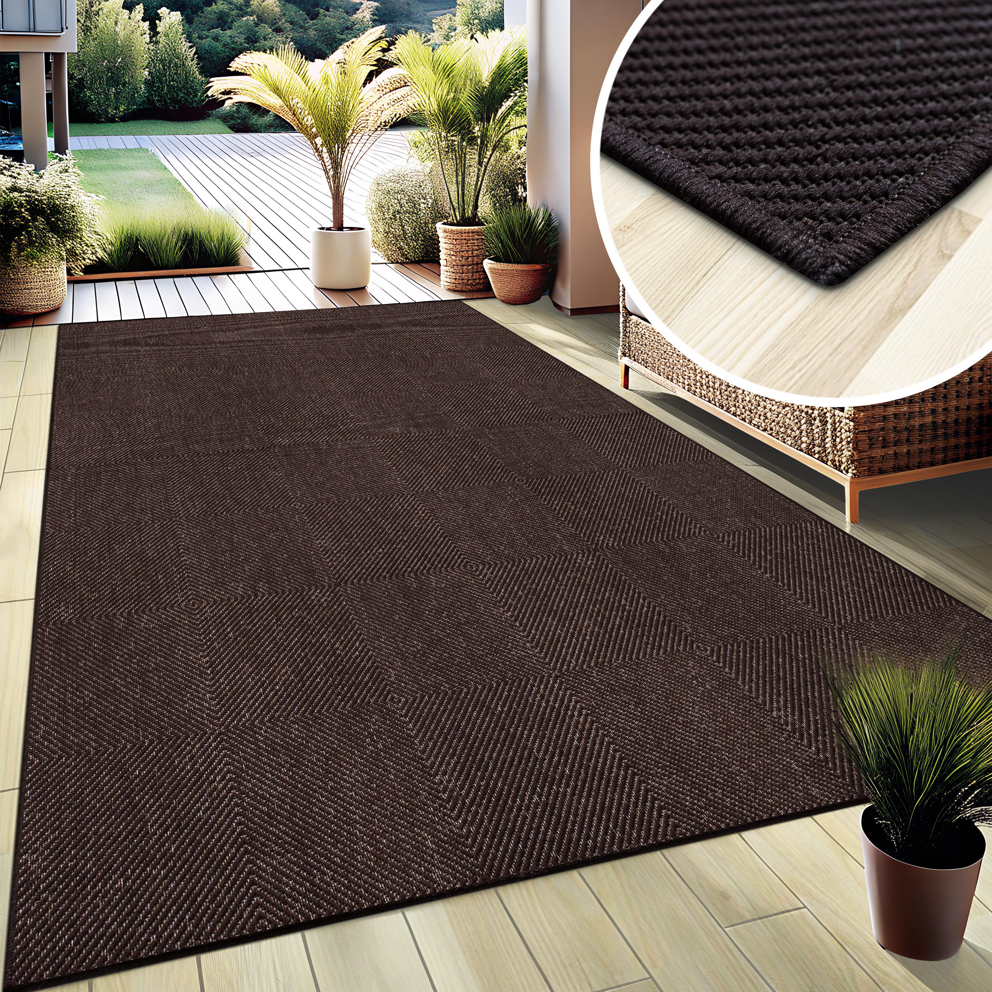 my home Vloerkleed Anna is ook als loper verkrijgbaar Geschikt voor binnen en buiten, sisal-look, weerbestendig & uv-bestendig