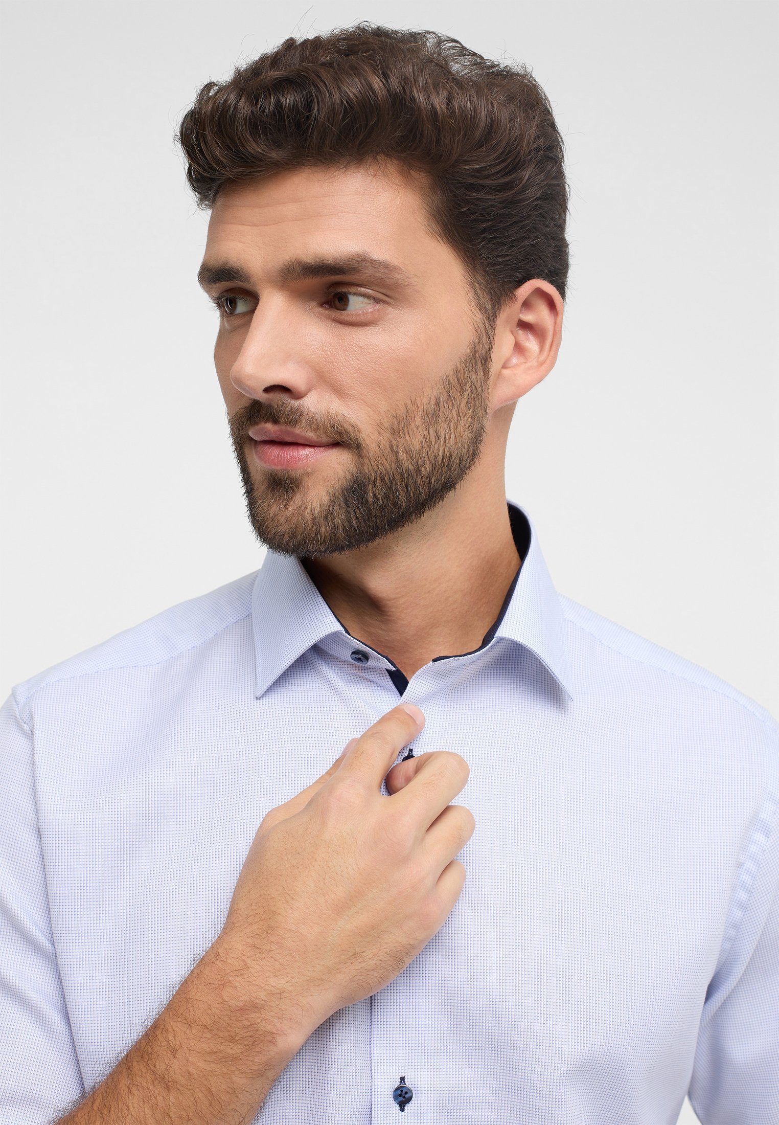 Eterna Overhemd met korte mouwen MODERN FIT NON IRON (strijkvrij)